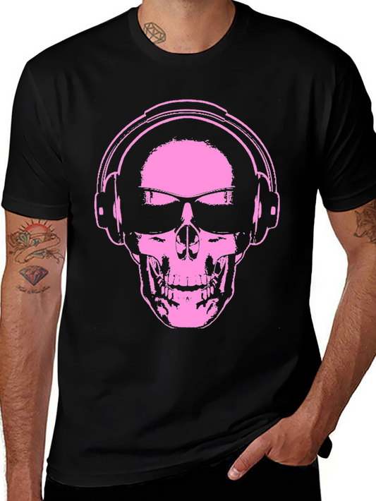 Skull With Headphones Graphic T-Shirt