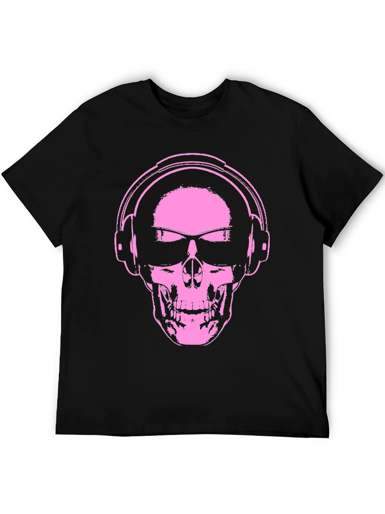 Skull With Headphones Graphic T-Shirt
