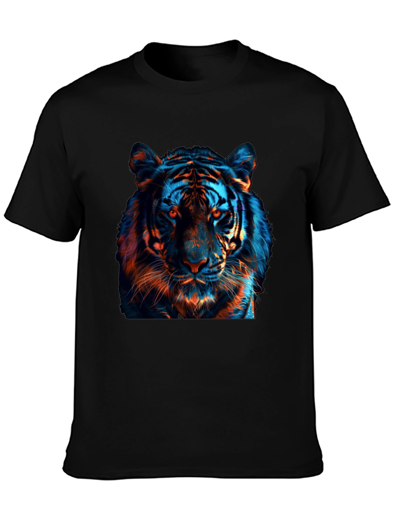 Cool Tiger Graphic Print Black T-Shirt