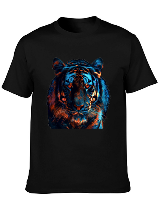 Cool Tiger Graphic Print Black T-Shirt