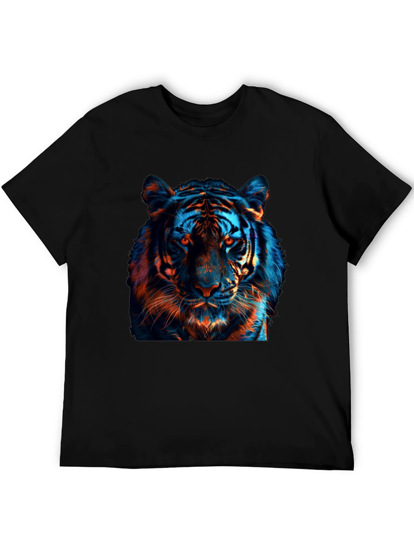 Cool Tiger Graphic Print Black T-Shirt