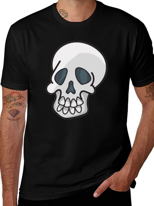 Skull Graphic Tee - Casual Black T-Shirt
