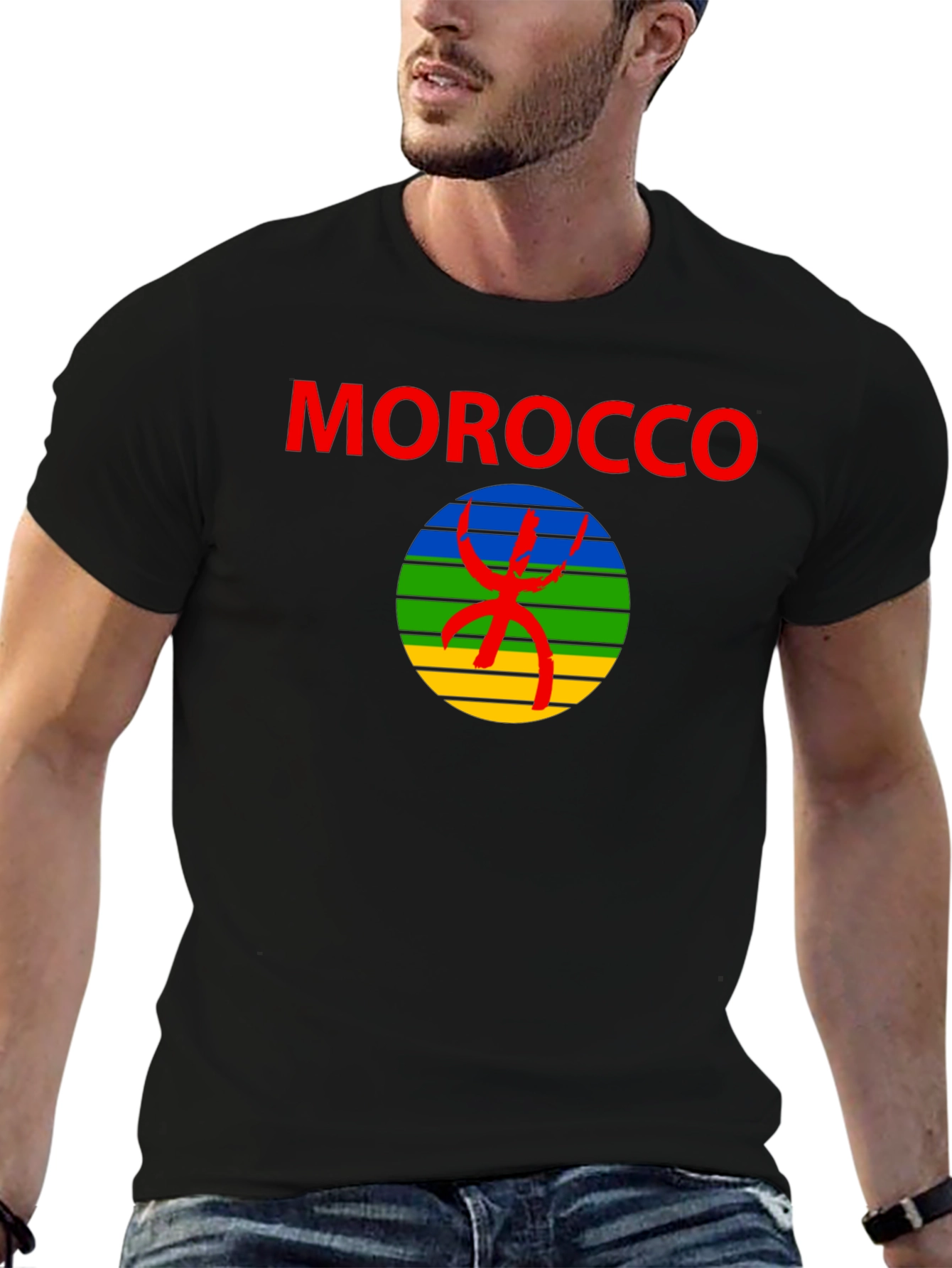 Morocco Amazigh Symbol T-Shirt - Black