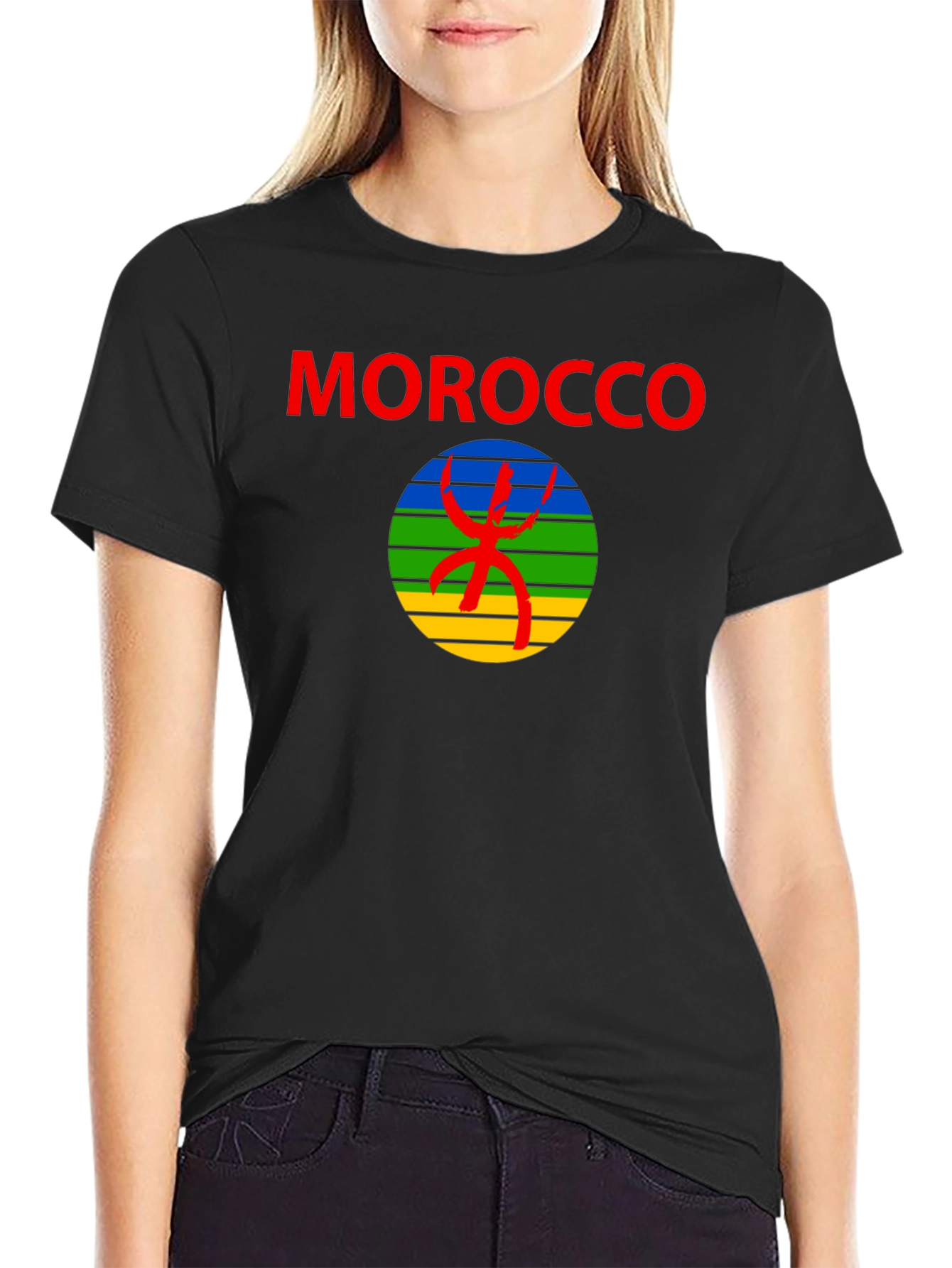 Morocco Amazigh Symbol T-Shirt - Black