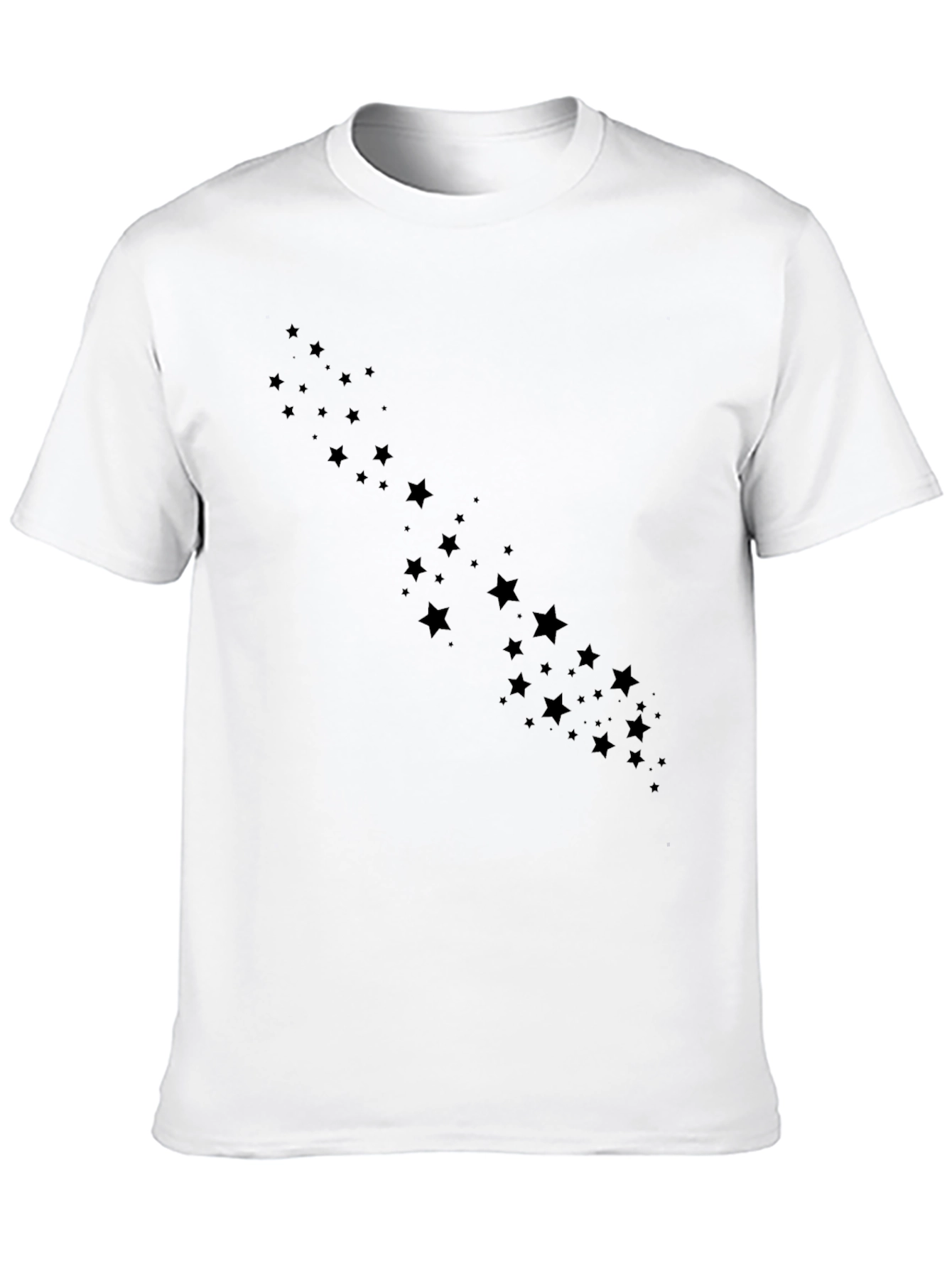 Mens Black Star Graphic Crew Neck T-Shirt
