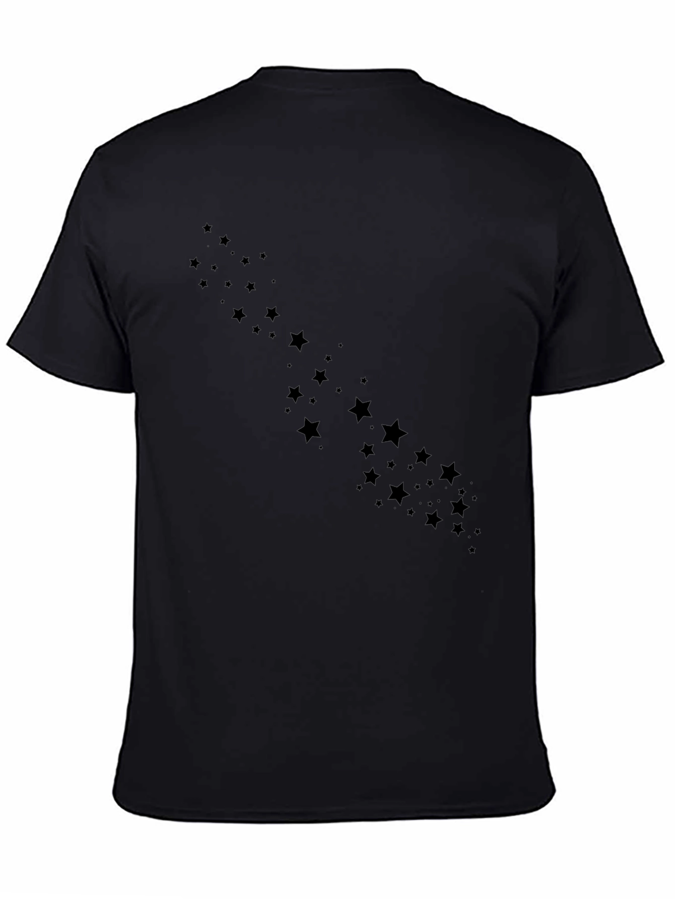 Mens Black Star Graphic Crew Neck T-Shirt