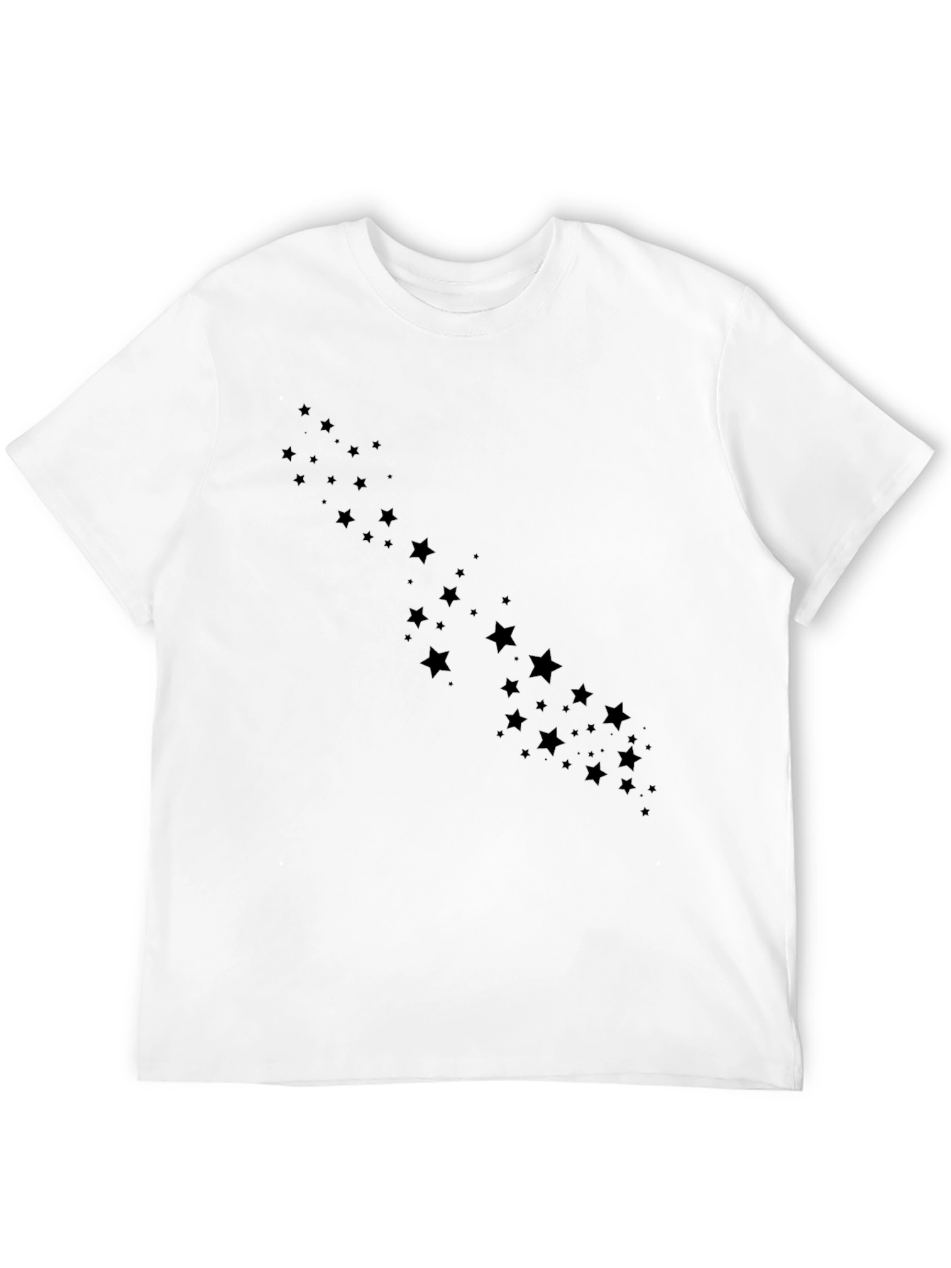 Mens Black Star Graphic Crew Neck T-Shirt