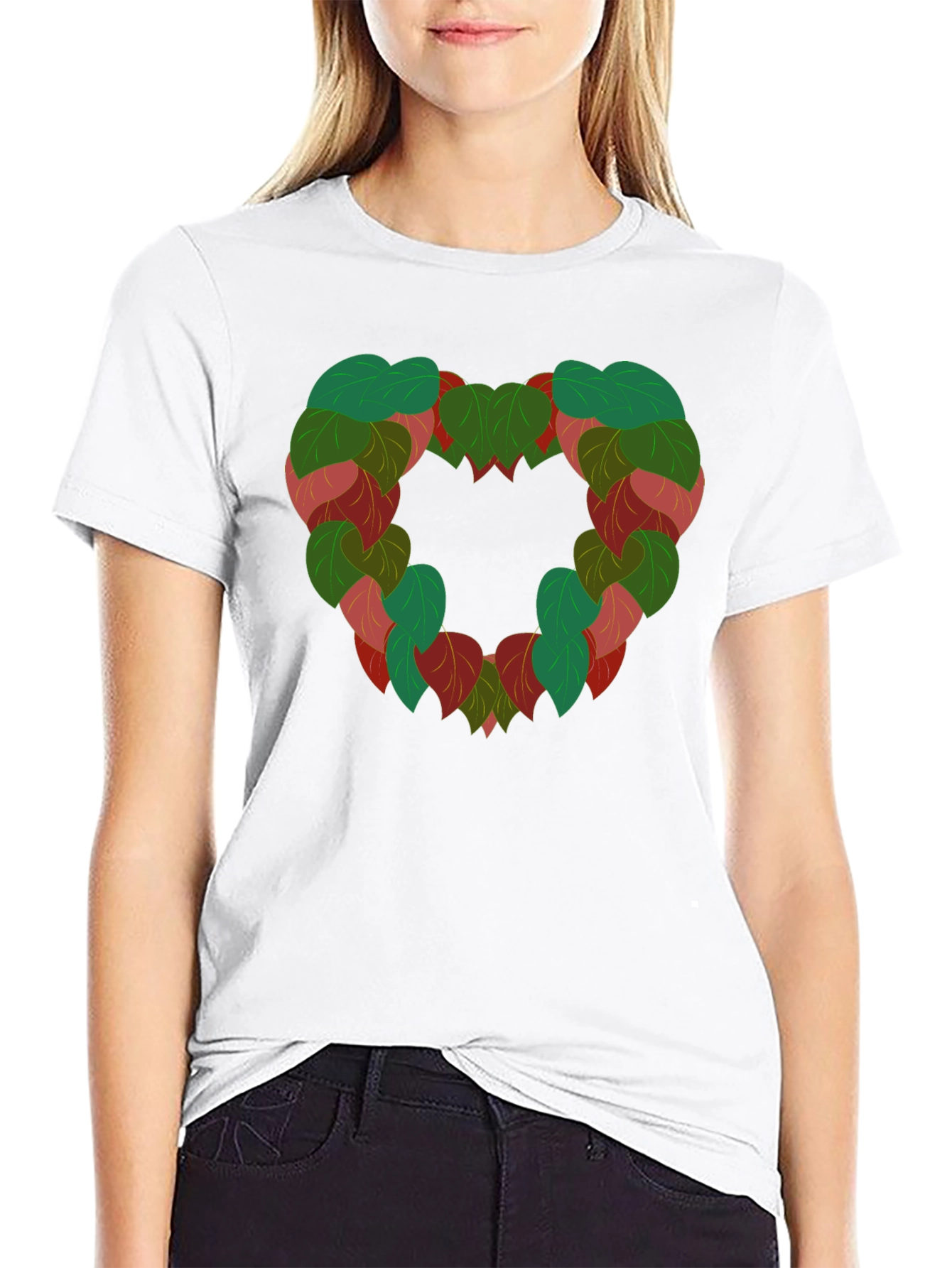 Leaf Heart Graphic Tee - Nature Love Shirt