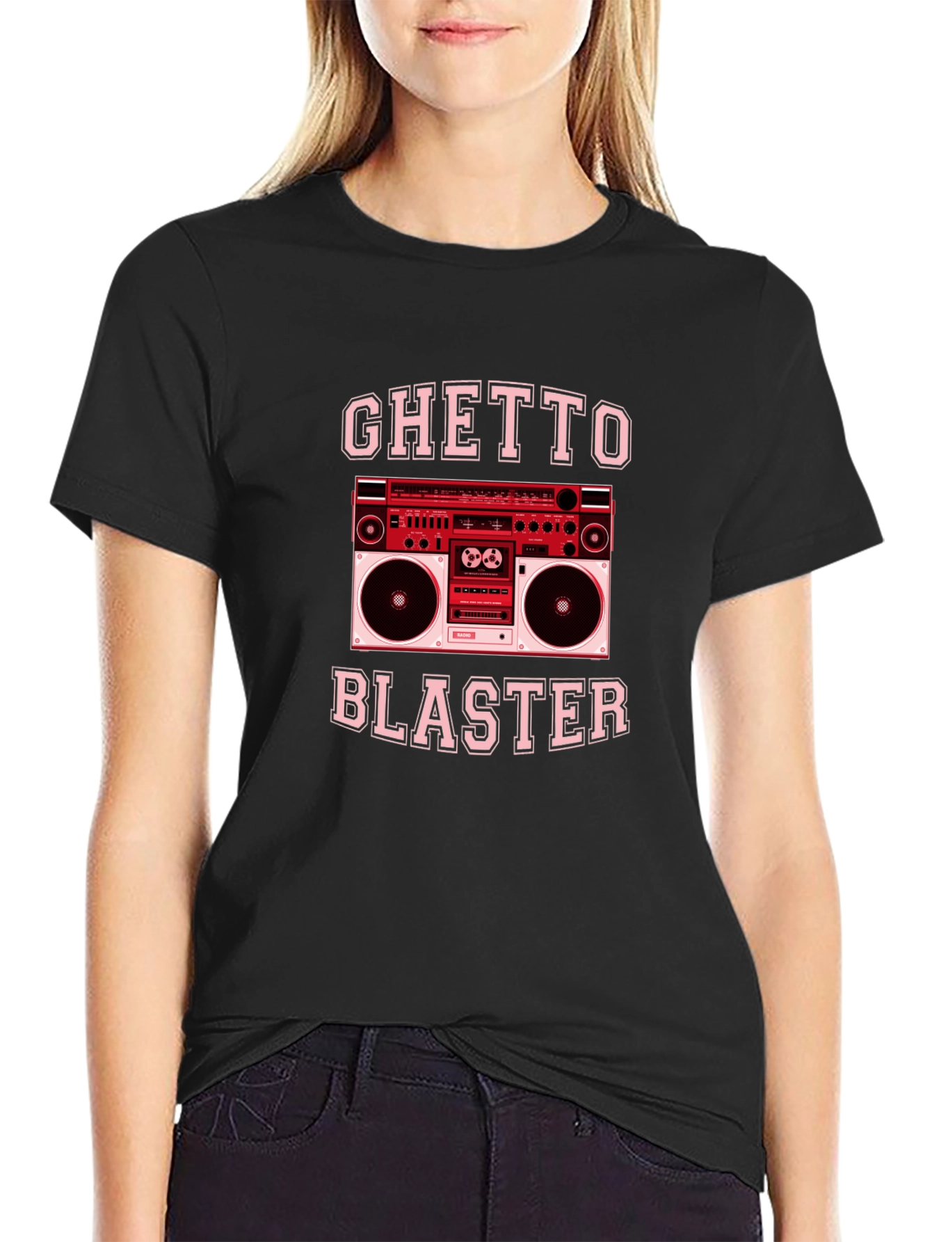 Ghetto Blaster Retro Boombox Graphic T-Shirt