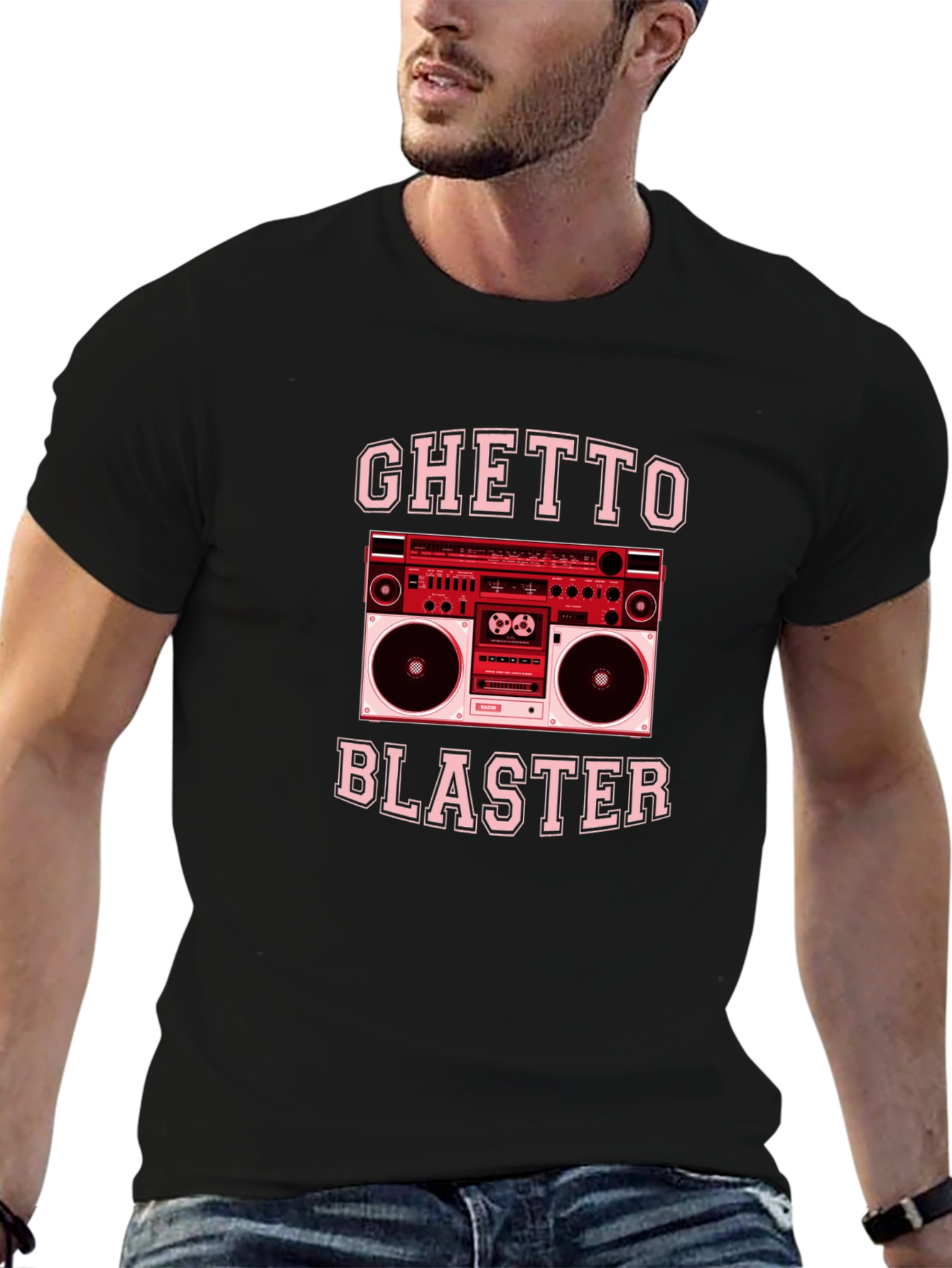 Ghetto Blaster Retro Boombox Graphic T-Shirt