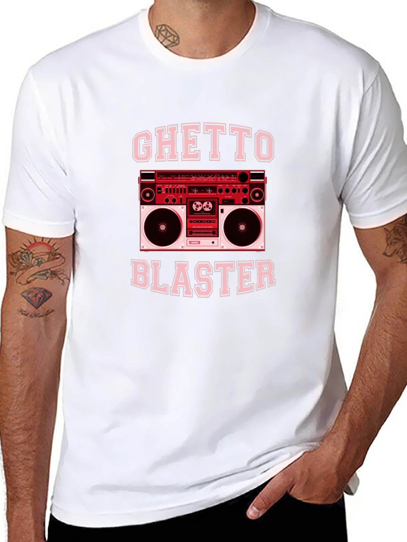 Ghetto Blaster Retro Boombox Graphic T-Shirt