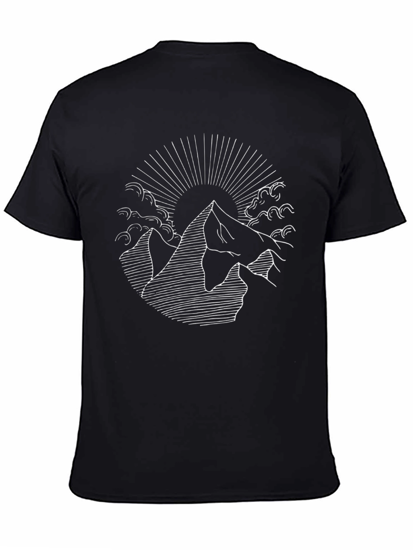 Mountain Sunrise Graphic Tee - Black Cotton Blend