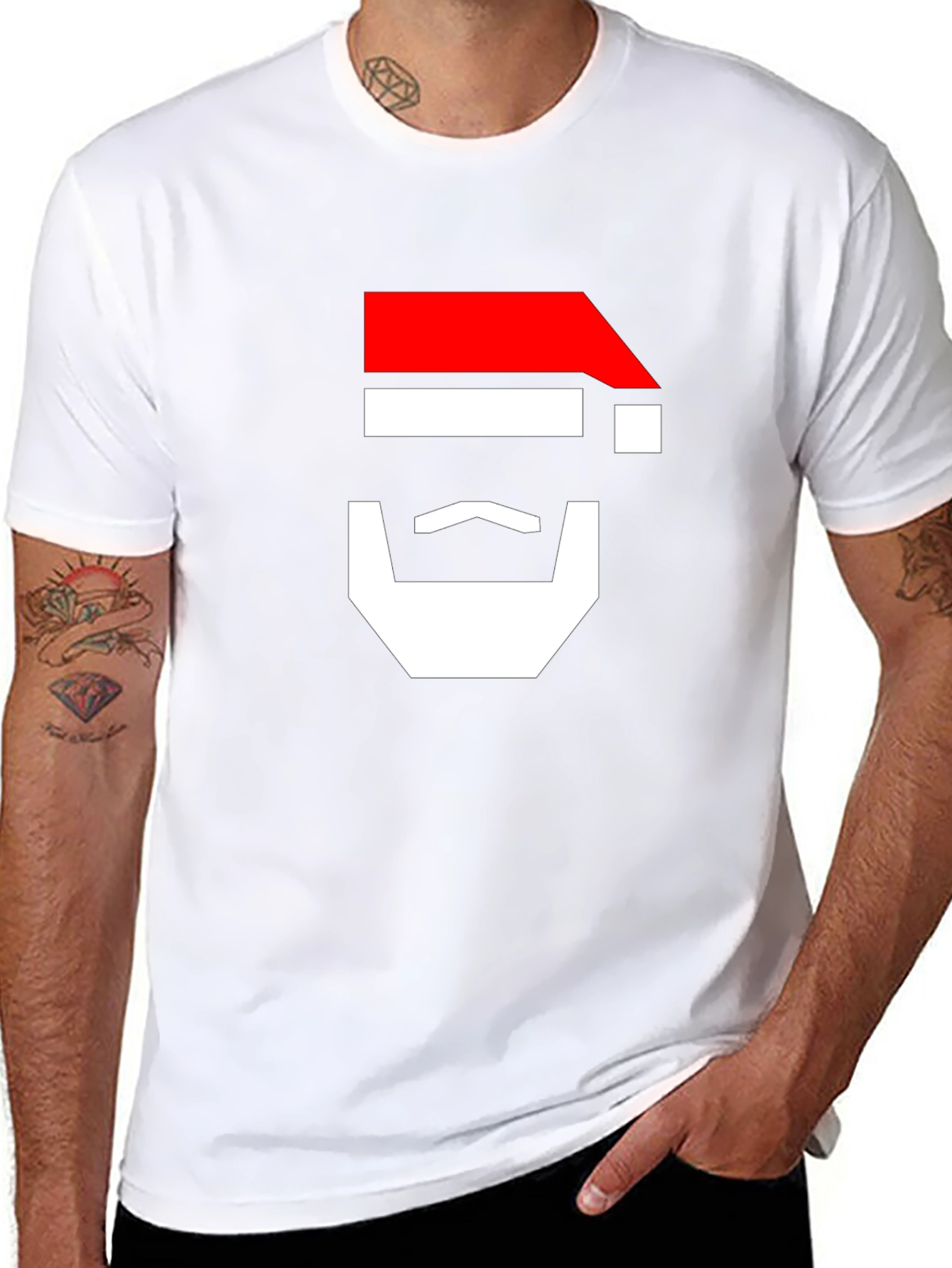 Geometric Santa Claus T-Shirt