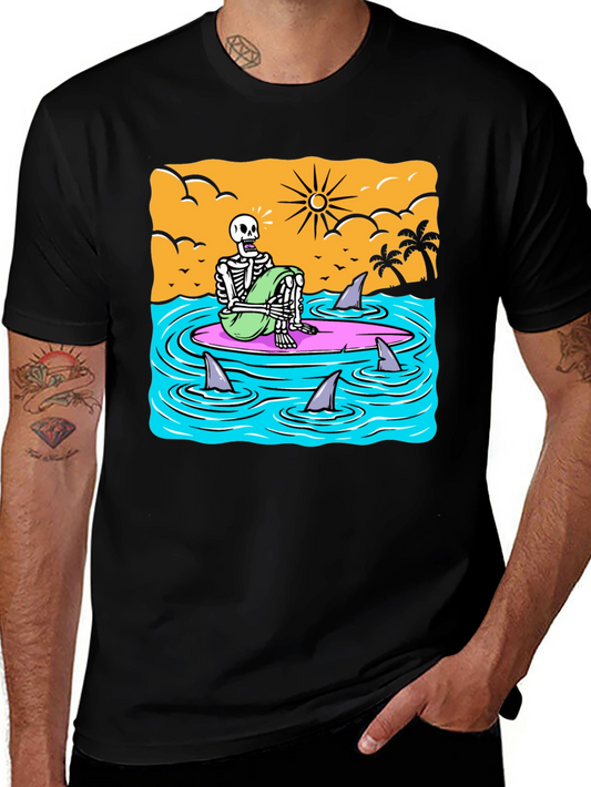 Surf Skeleton T-Shirt - Beach Graphic Tee