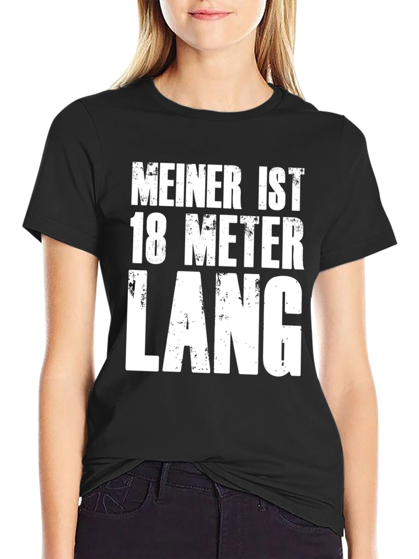 Humorous Meiner Ist 18 Meter Lang Black T-Shirt