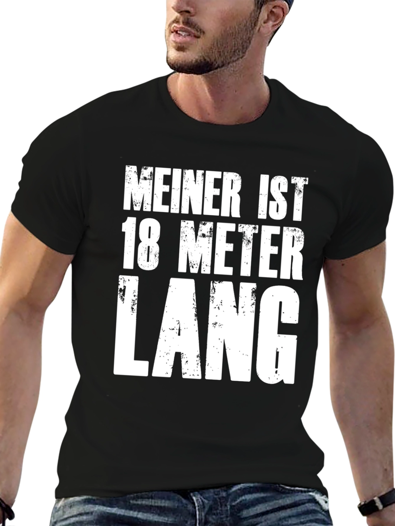 Humorous Meiner Ist 18 Meter Lang Black T-Shirt