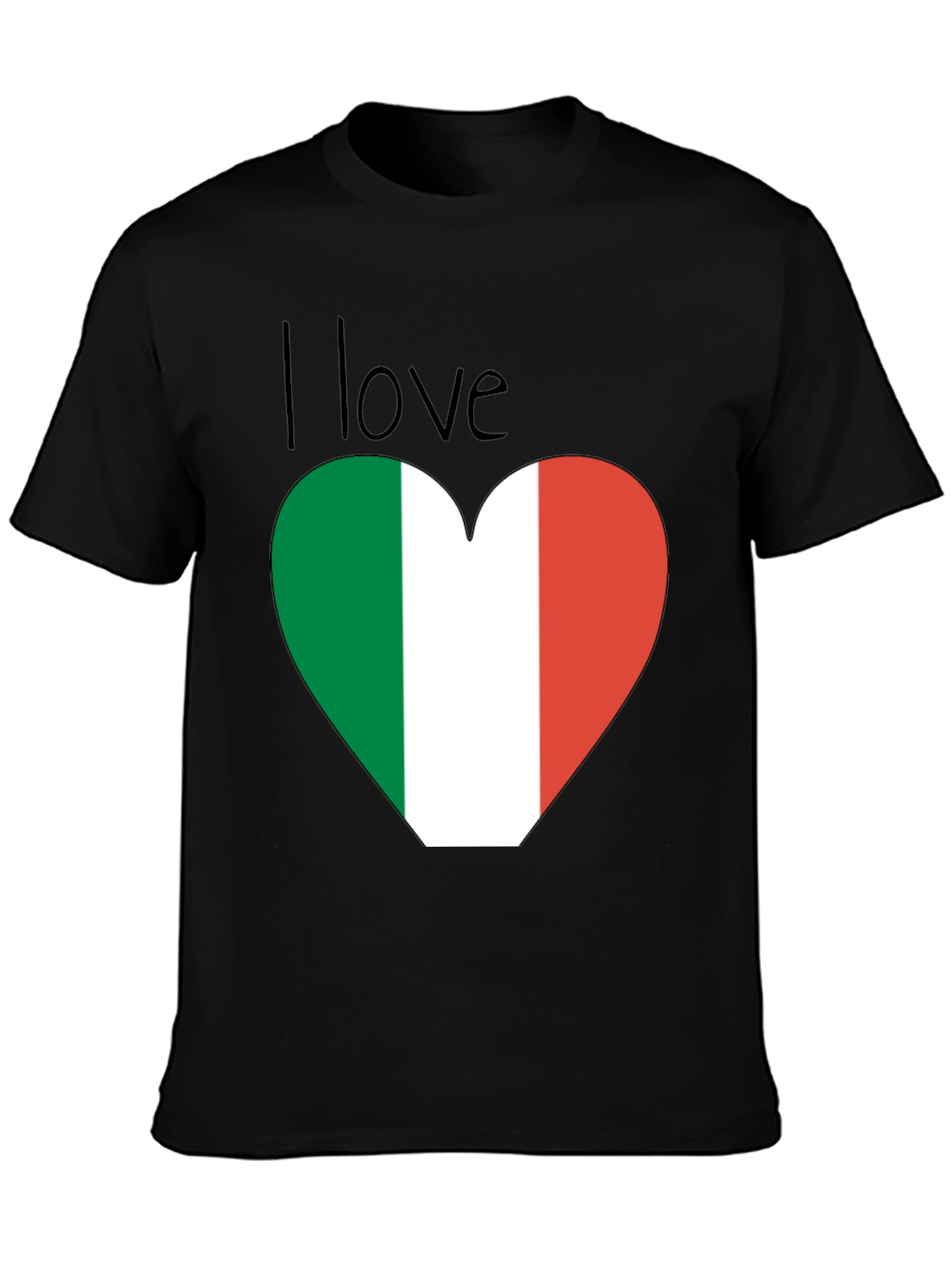 I Love Italy Heart Flag T-Shirt