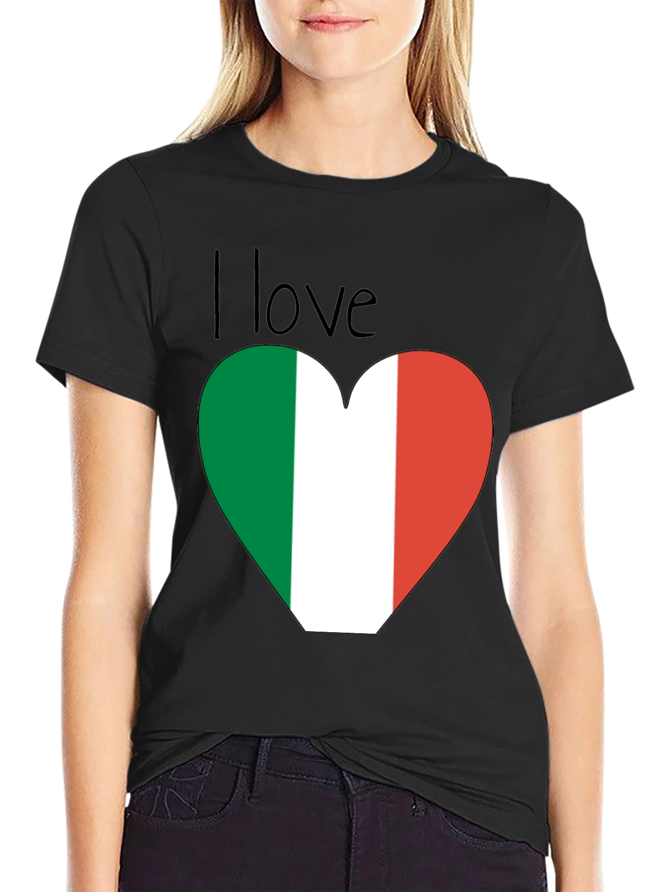 I Love Italy Heart Flag T-Shirt