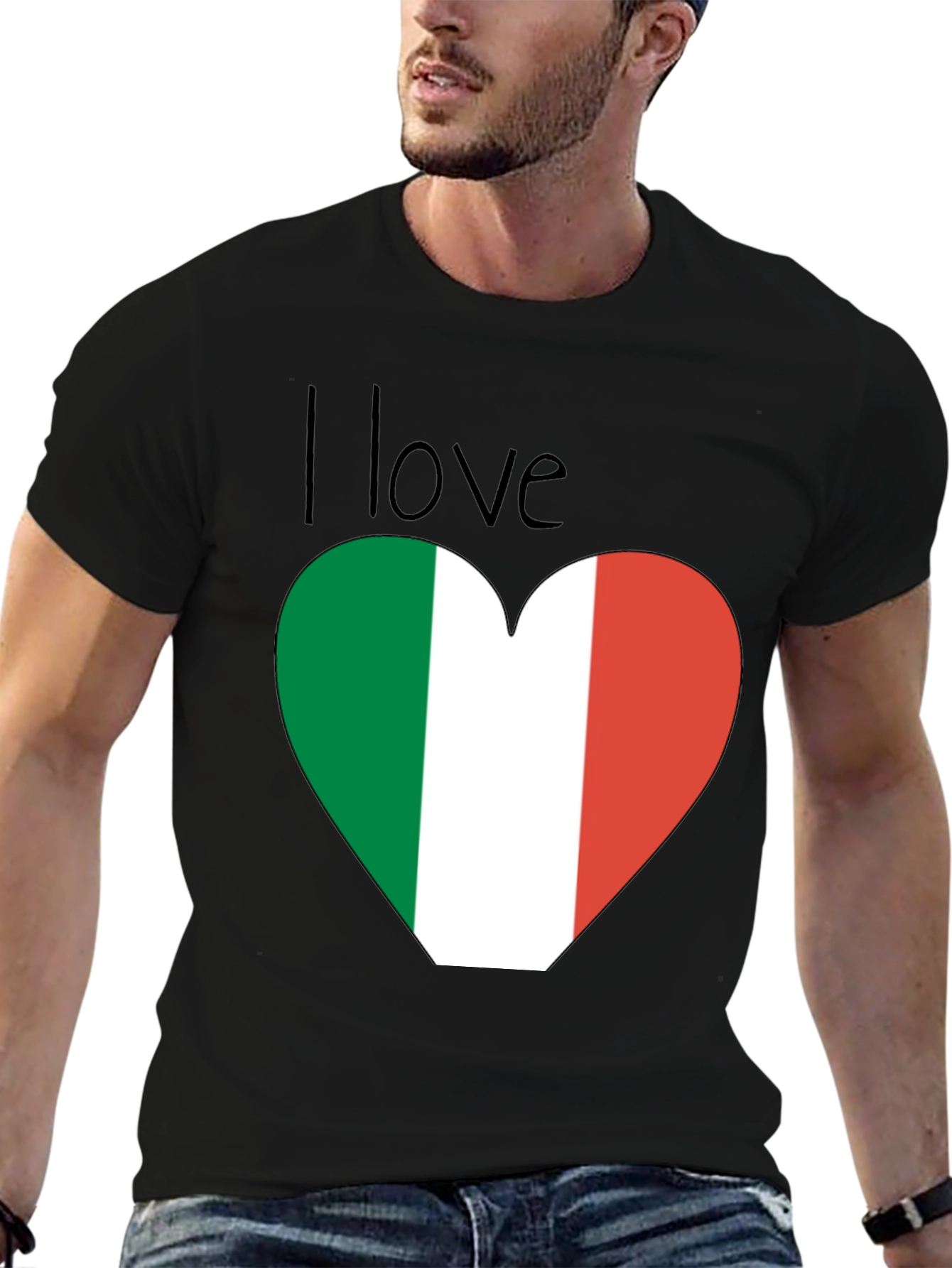 I Love Italy Heart Flag T-Shirt