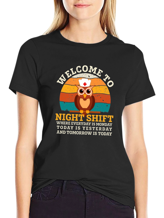 Night Shift Nurse Owl T-Shirt - Comfort & Style