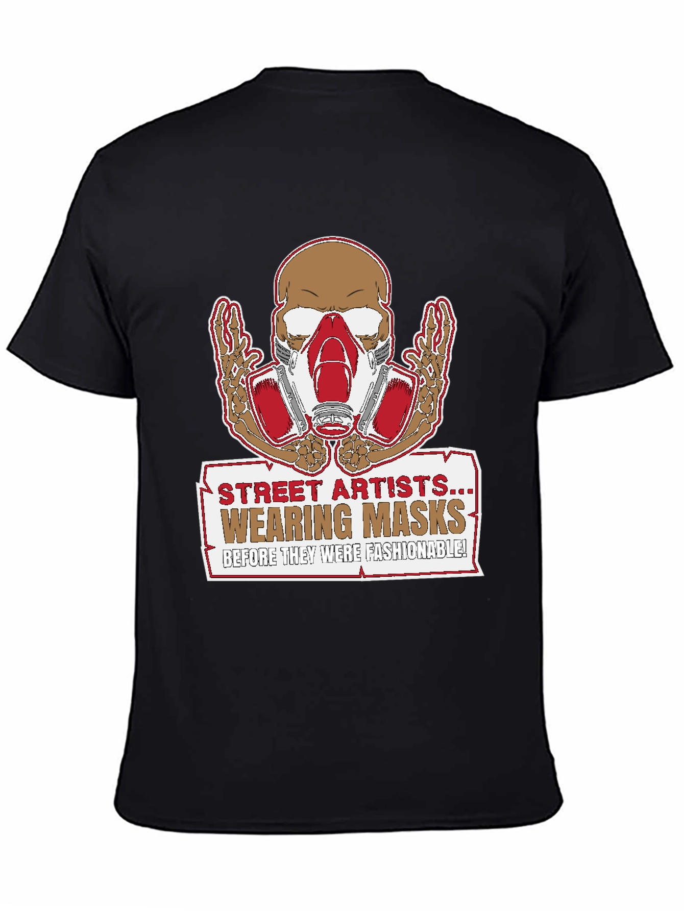 Street Artist Mask Skeleton Graphic T-Shirt