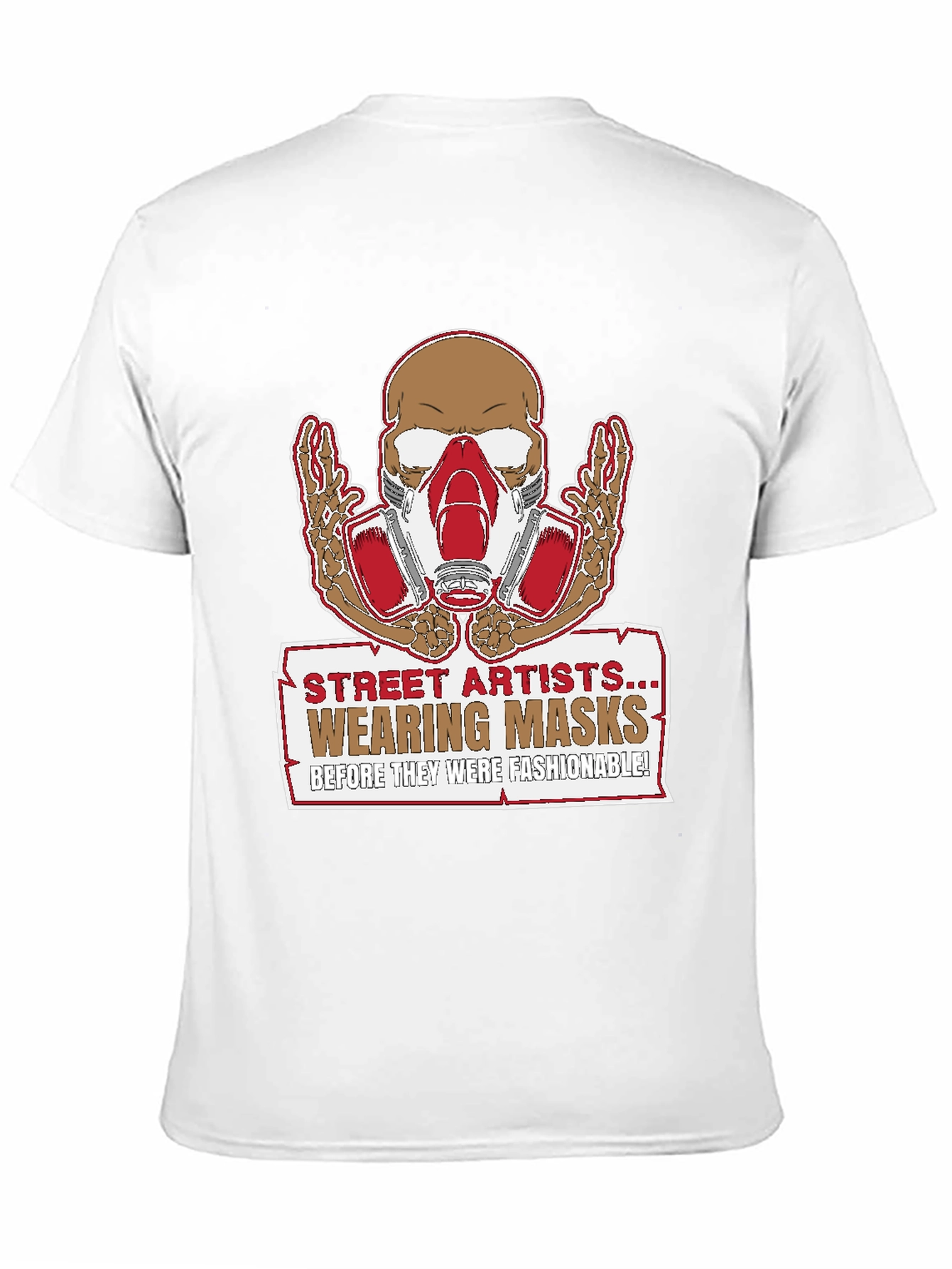 Street Artist Mask Skeleton Graphic T-Shirt