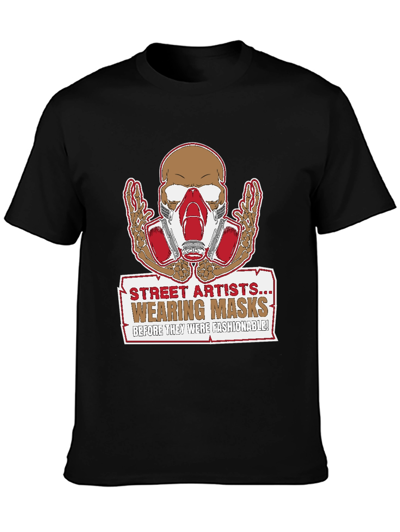 Street Artist Mask Skeleton Graphic T-Shirt