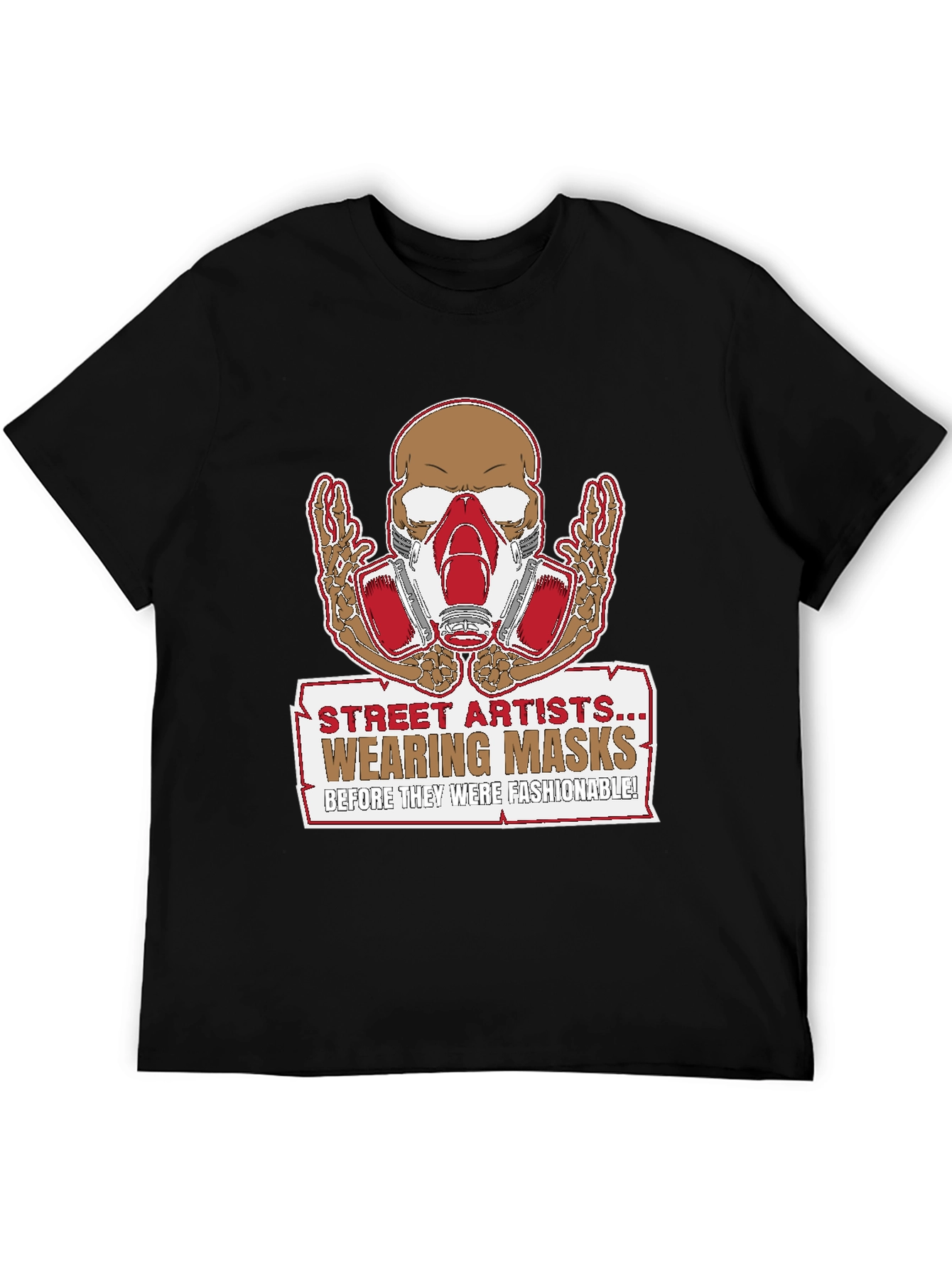 Street Artist Mask Skeleton Graphic T-Shirt