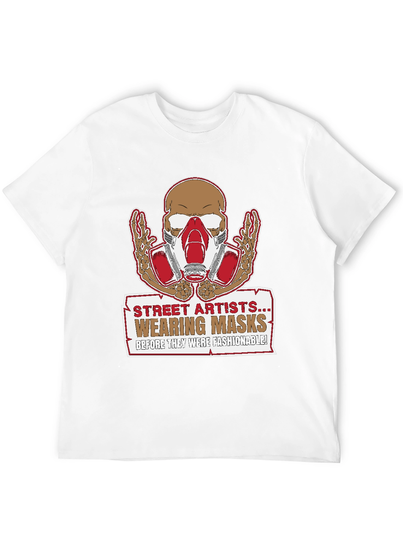 Street Artist Mask Skeleton Graphic T-Shirt