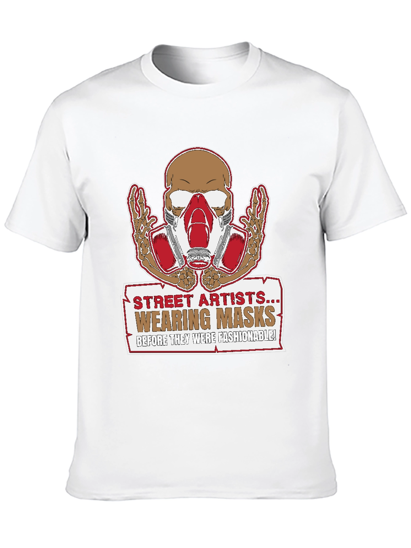 Street Artist Mask Skeleton Graphic T-Shirt