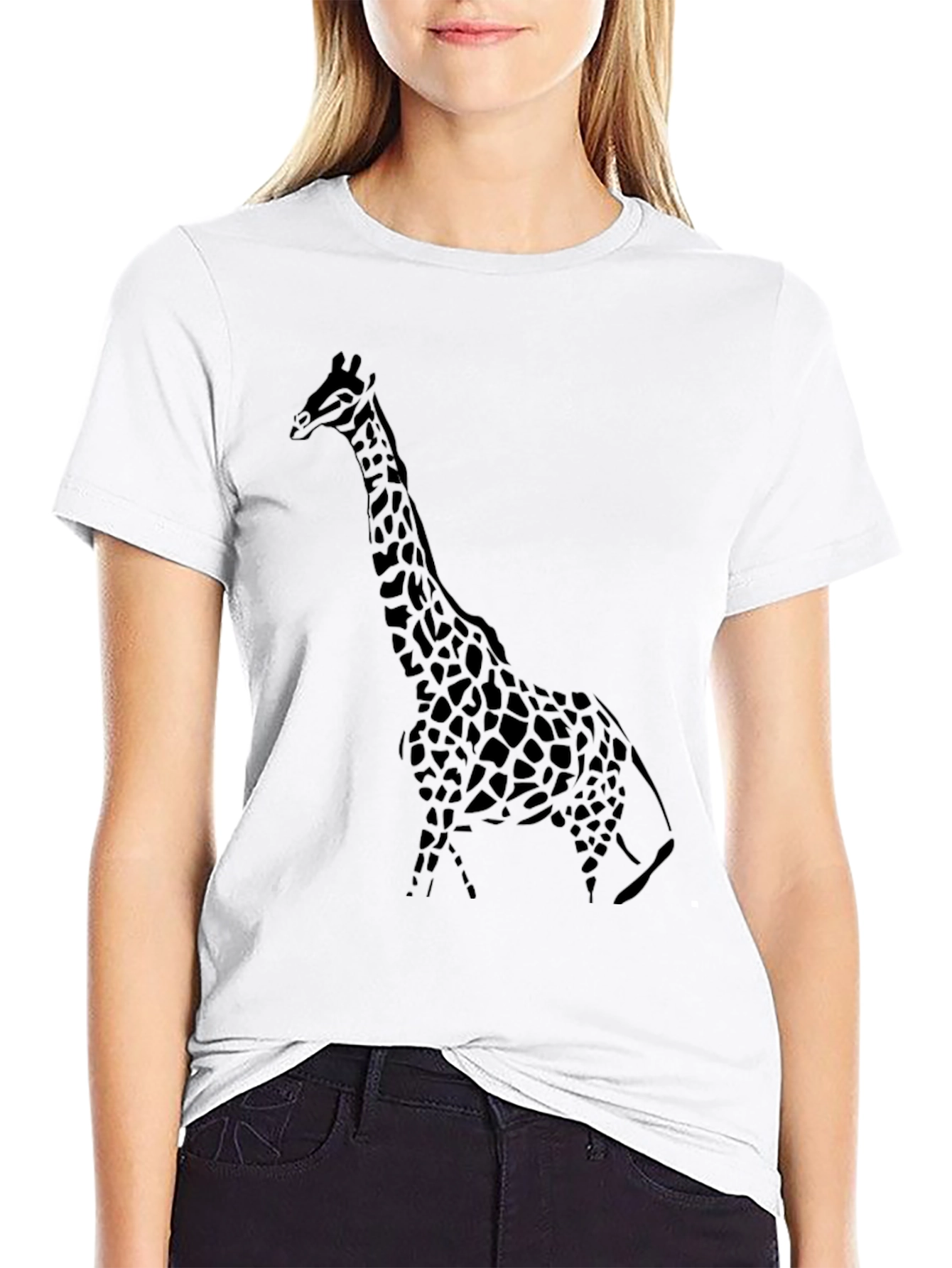 Giraffe Graphic Tee - Stylish Black T-Shirt