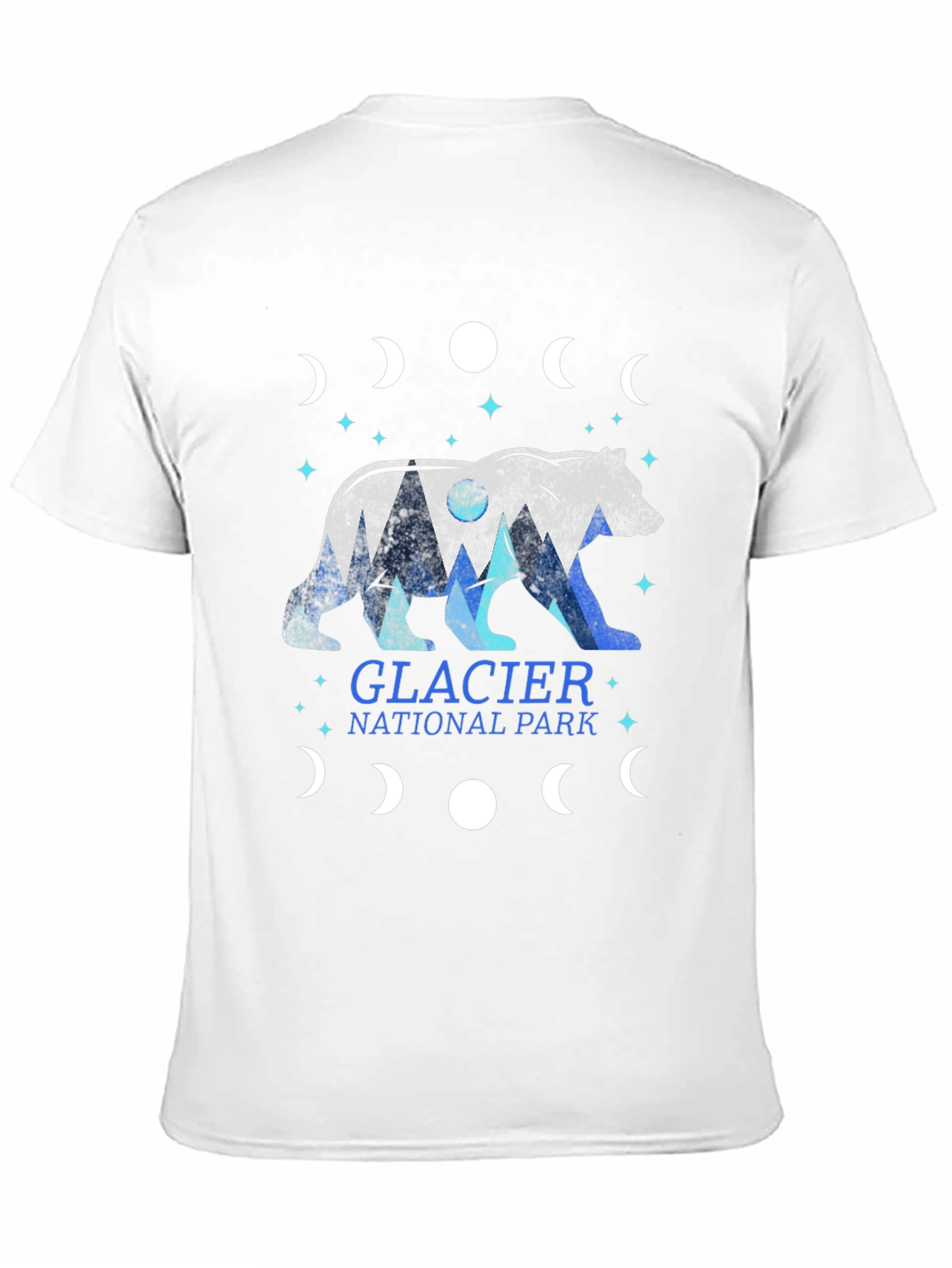 Glacier National Park Bear Moon Phase Graphic Tee
