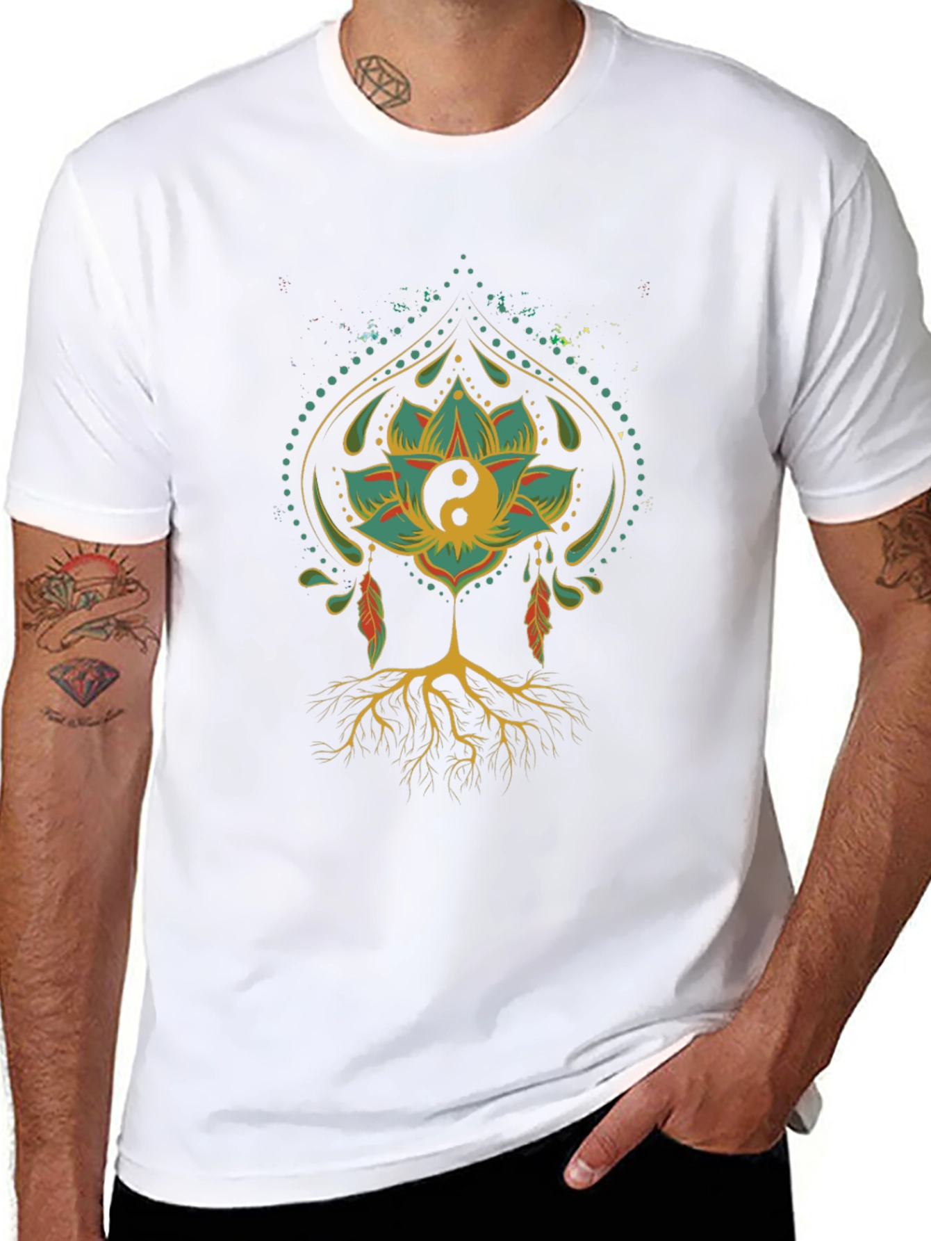 Yin Yang Lotus Root T-Shirt - Relaxed Fit