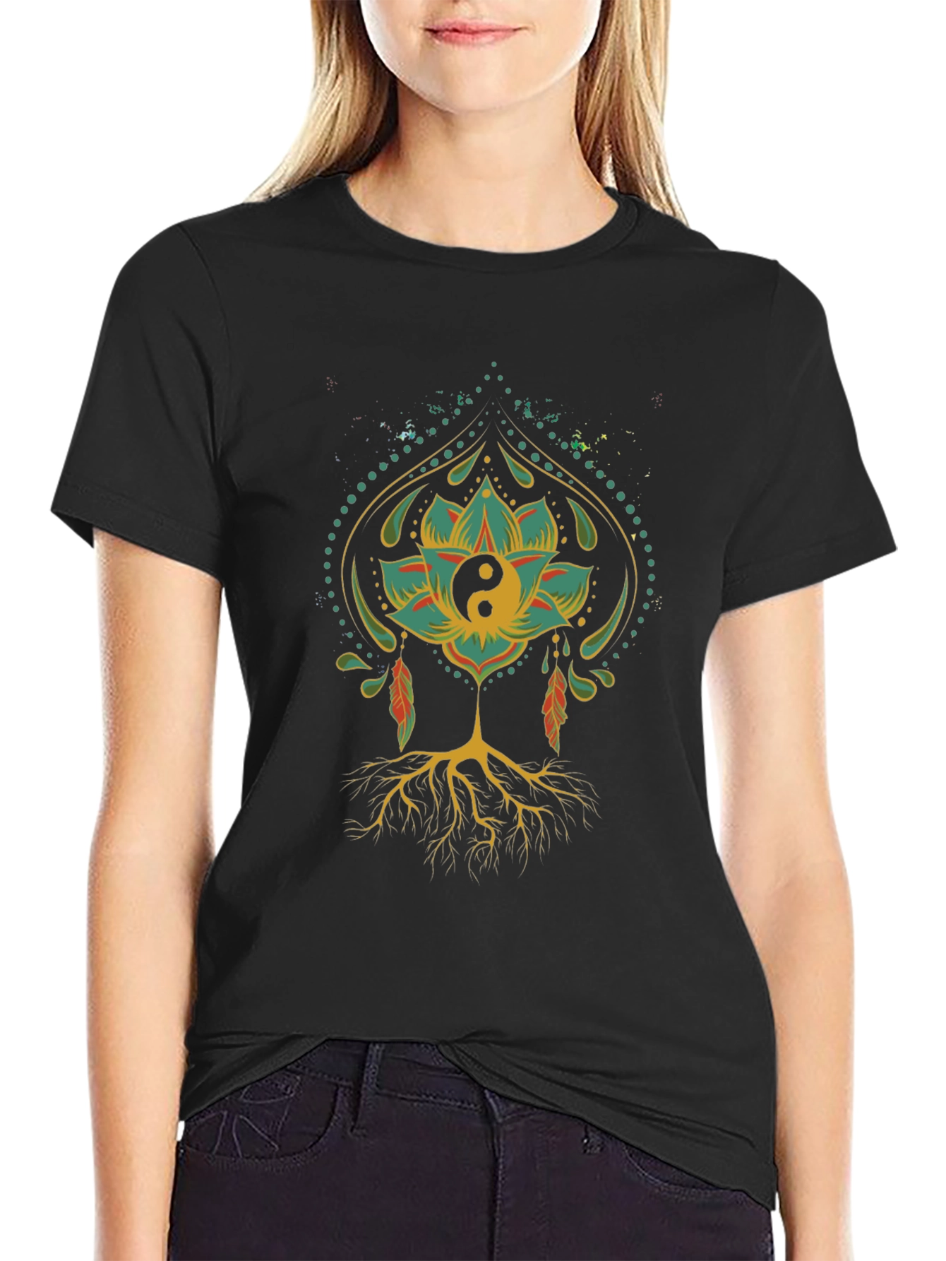 Yin Yang Lotus Root T-Shirt - Relaxed Fit