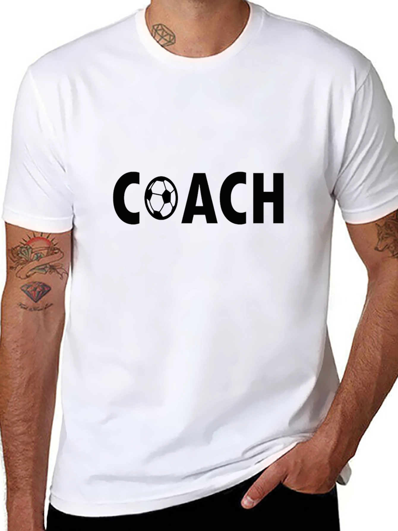 Soccer Coach T-Shirt - Black Cotton Tee