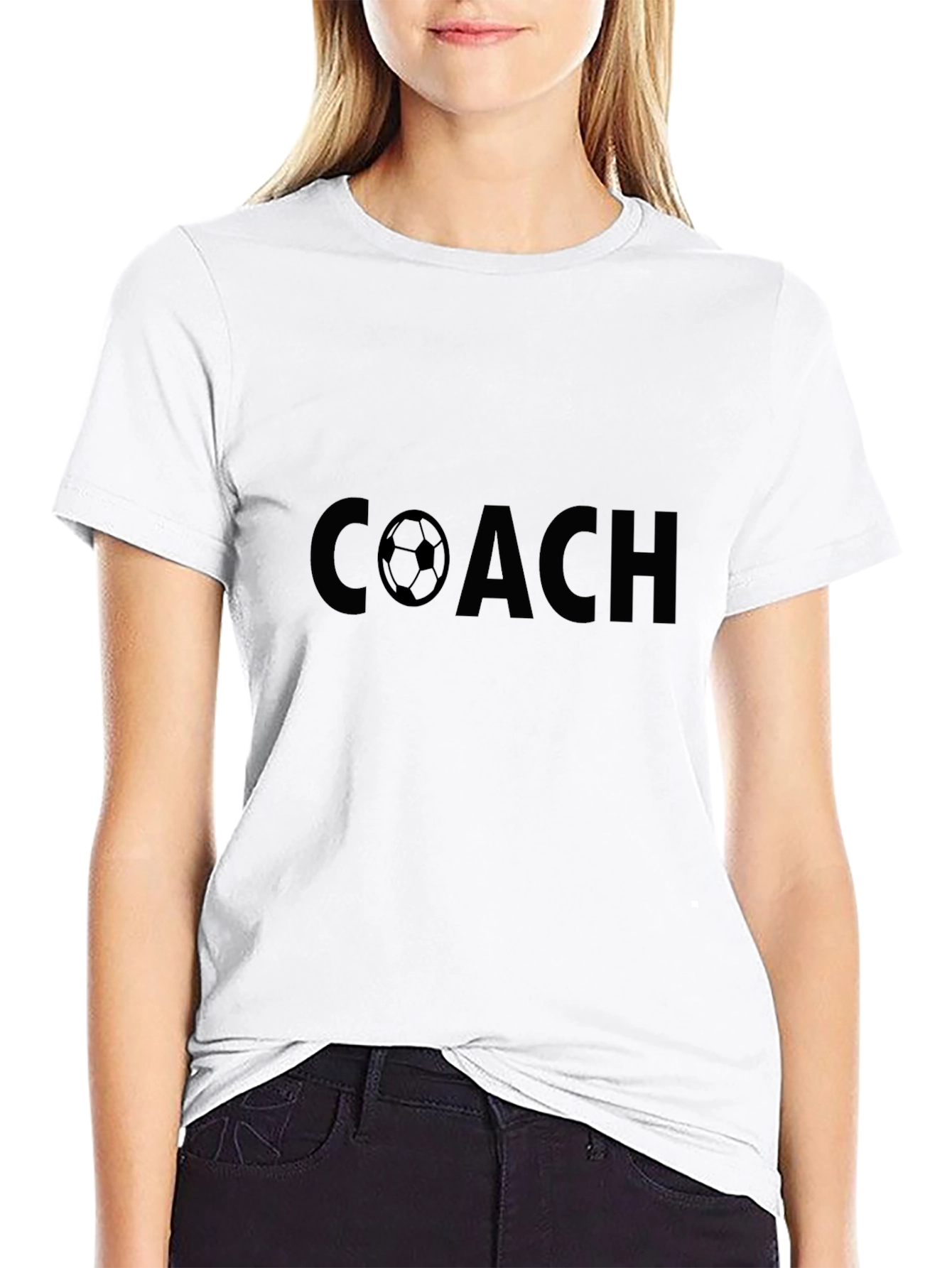 Soccer Coach T-Shirt - Black Cotton Tee