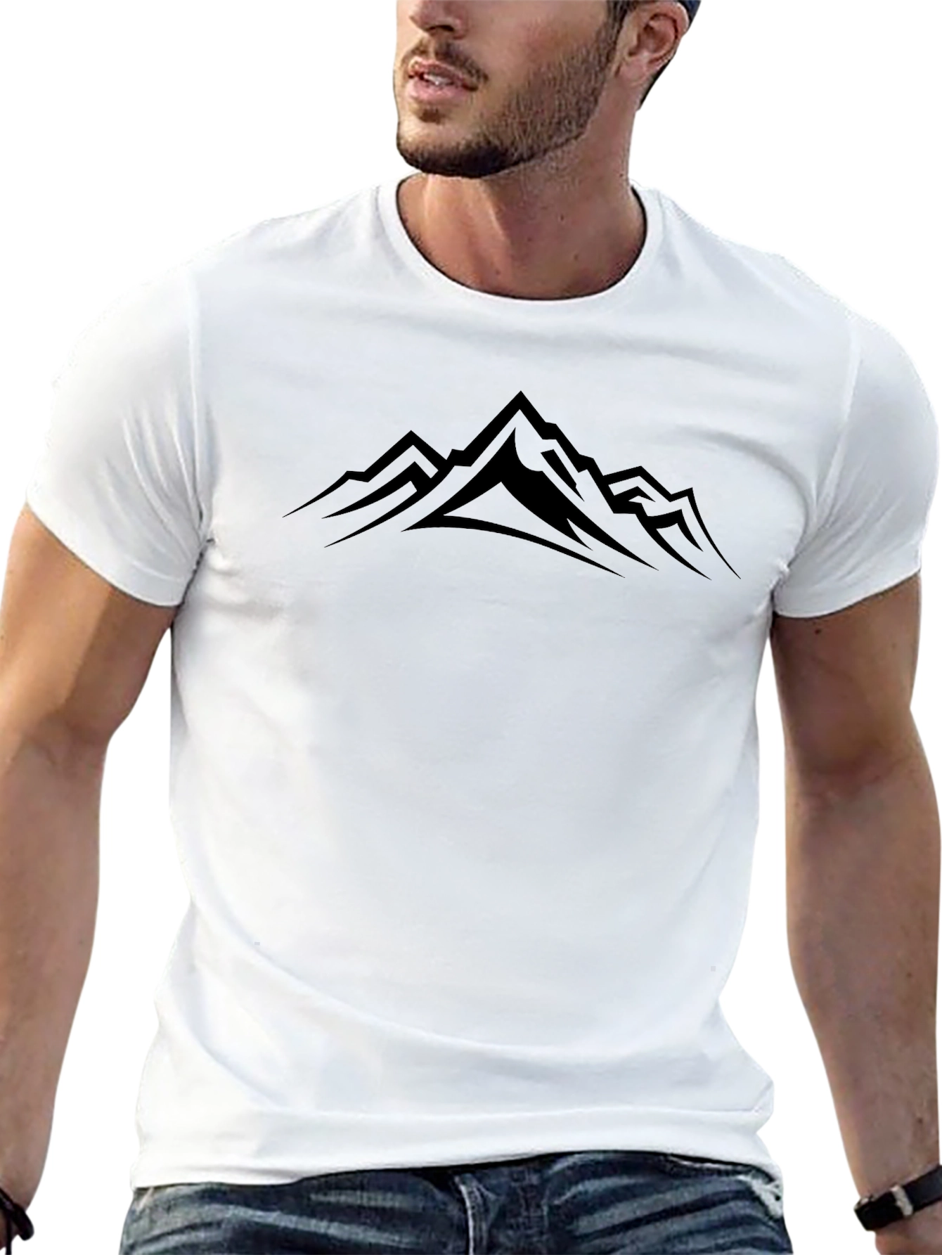 Mens Black Mountain Graphic Tee