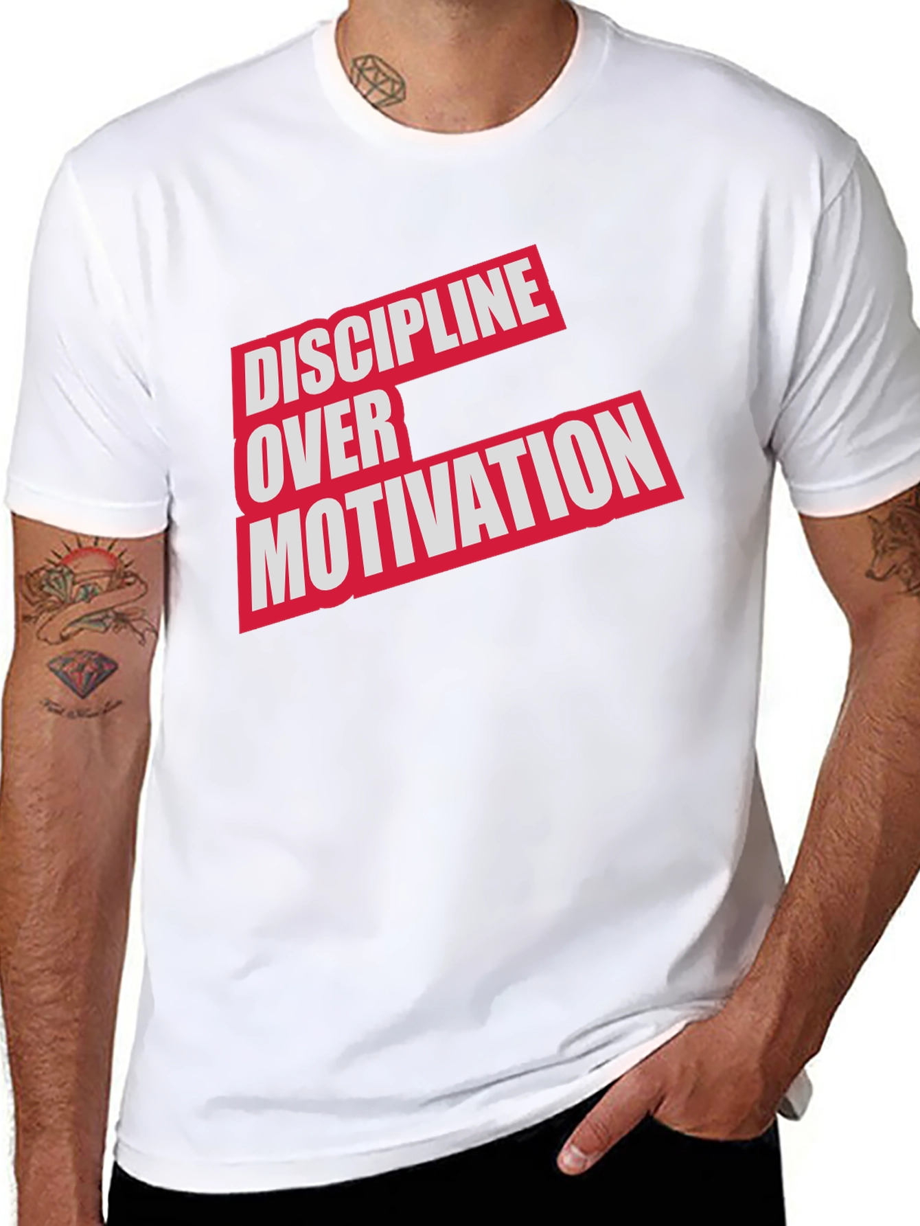 Discipline Over Motivation Graphic Tee - Mens Black T-Shirt