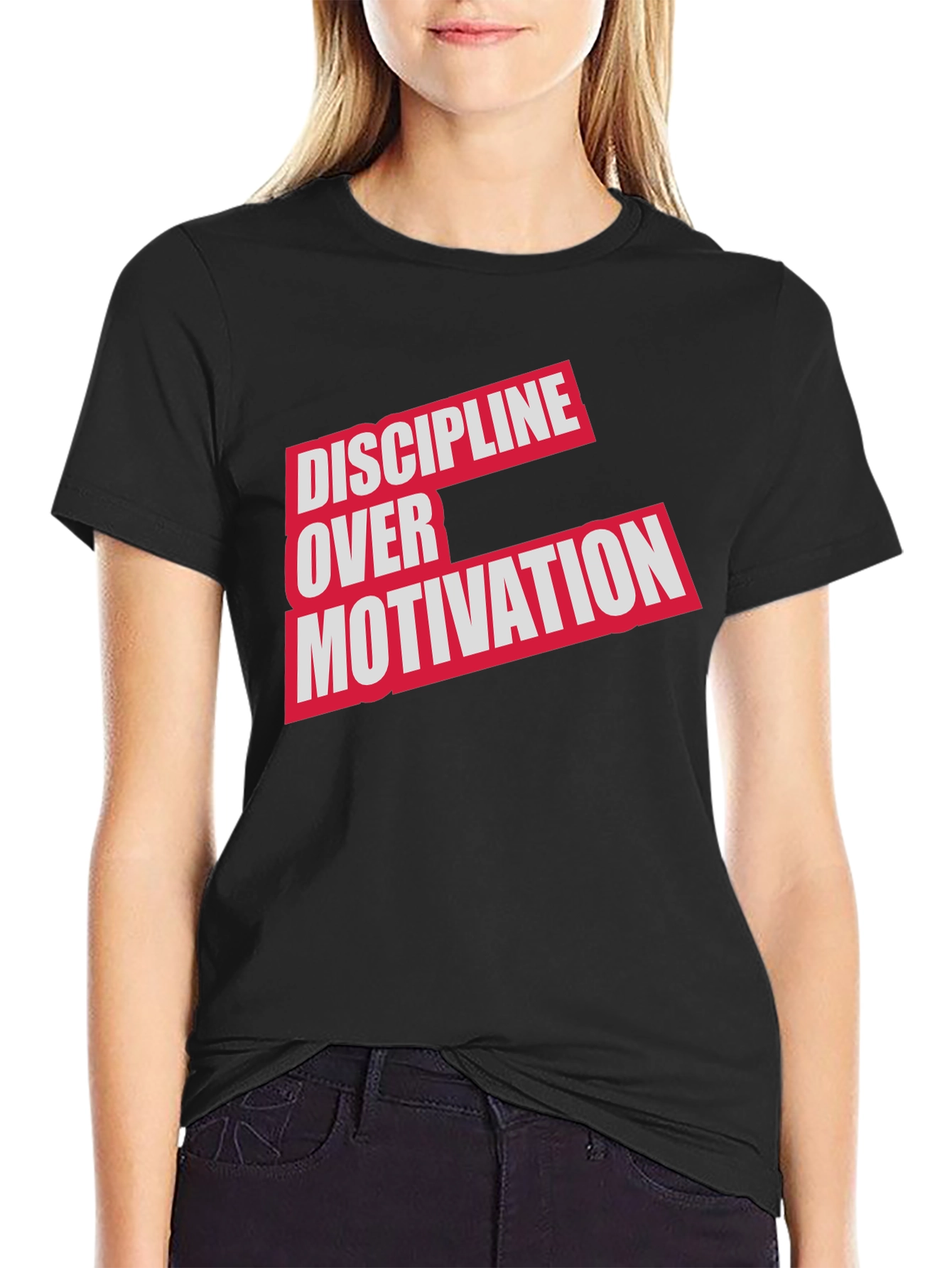 Discipline Over Motivation Graphic Tee - Mens Black T-Shirt