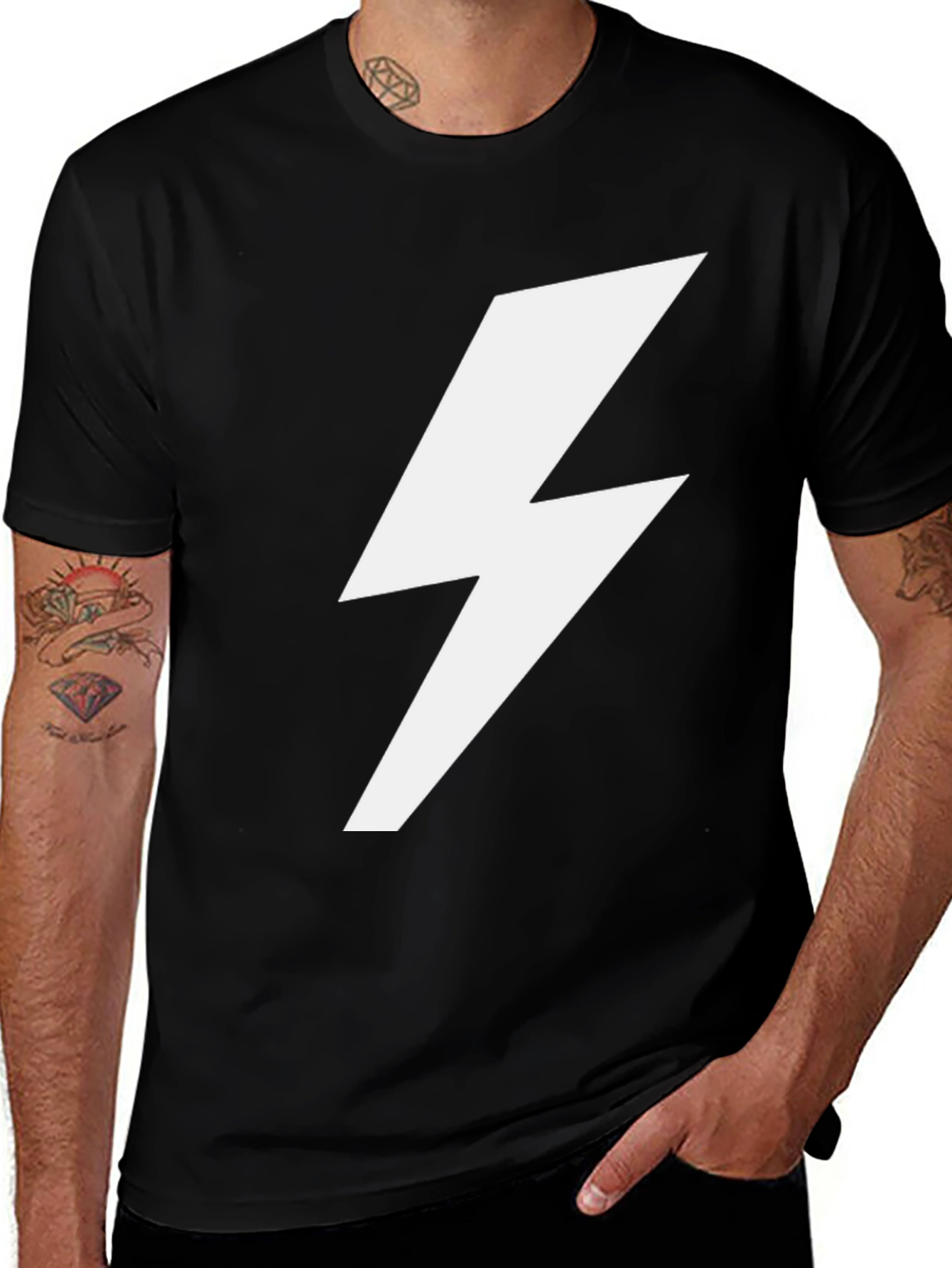Lightning Bolt Graphic Tee - Black