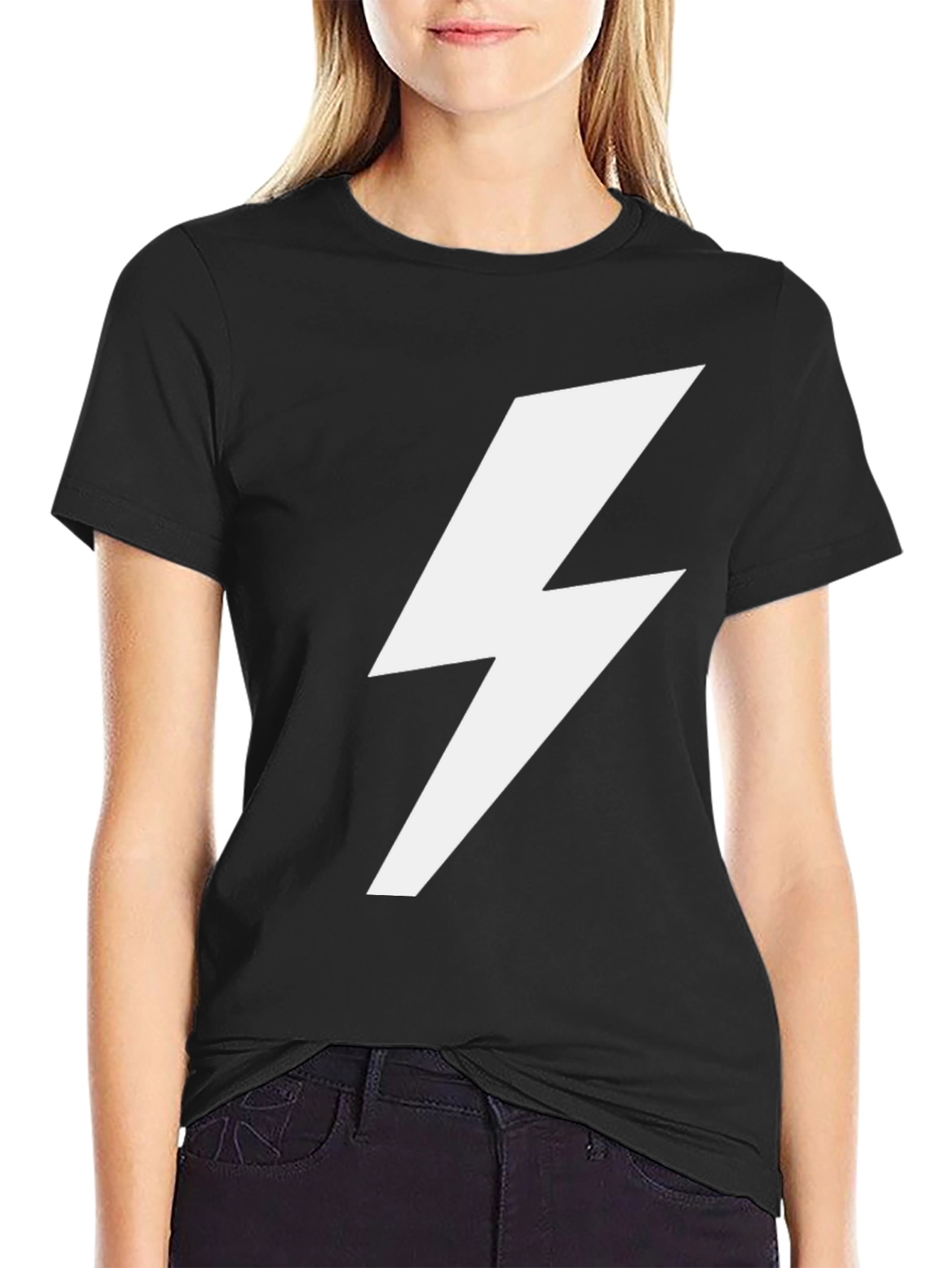 Lightning Bolt Graphic Tee - Black