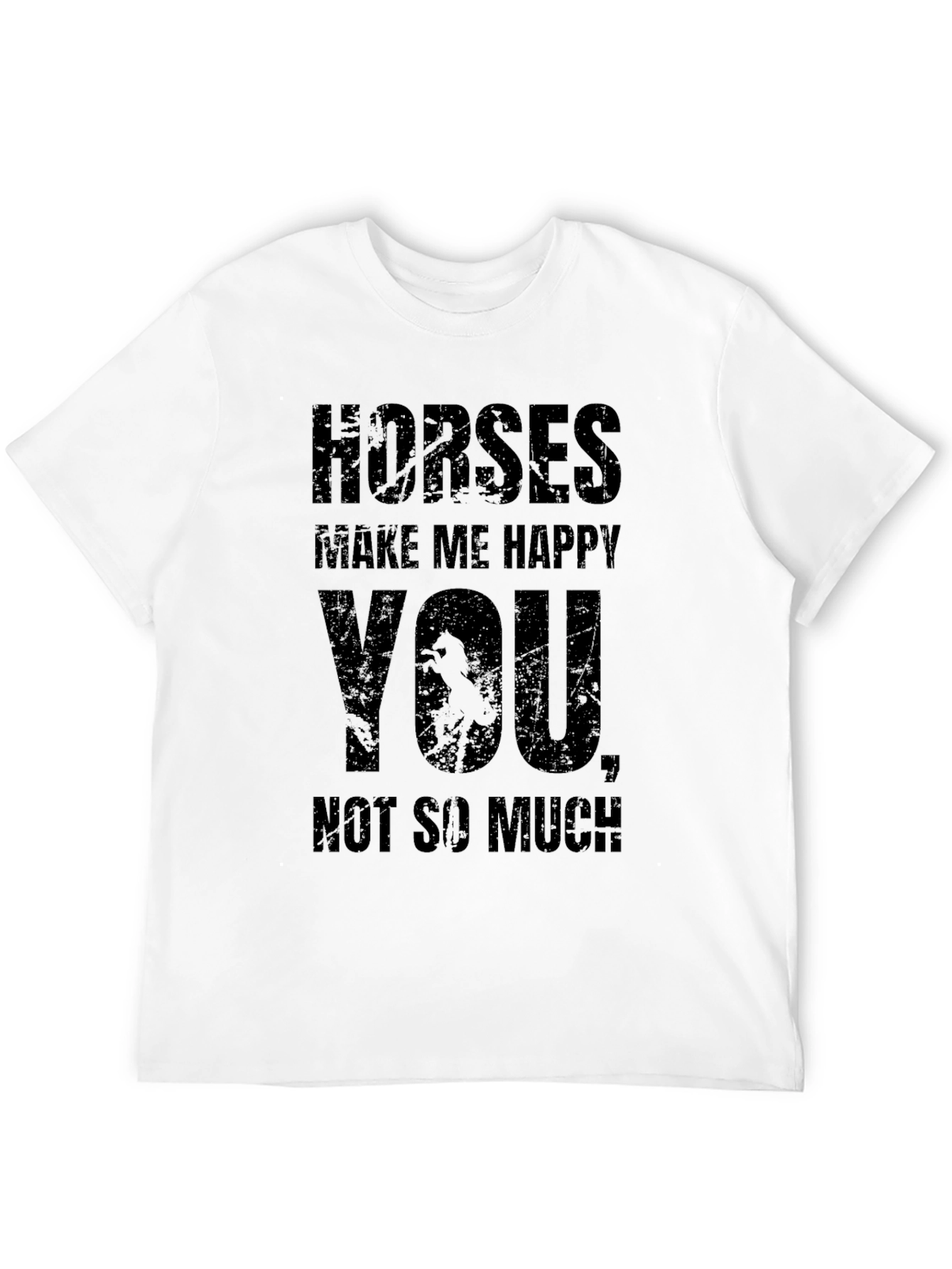 Horses Make Me Happy T-Shirt Funny Equestrian Tee