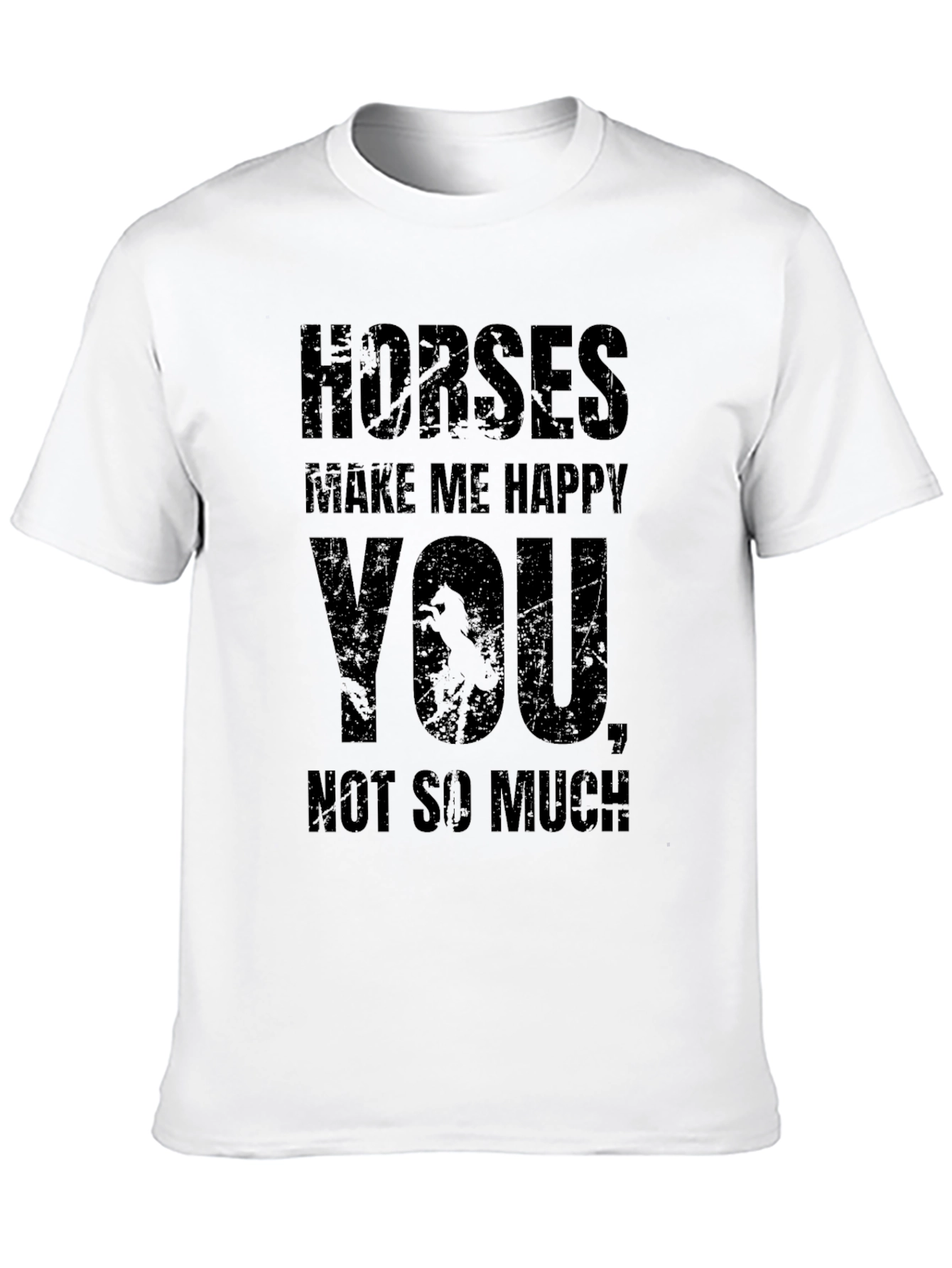 Horses Make Me Happy T-Shirt Funny Equestrian Tee