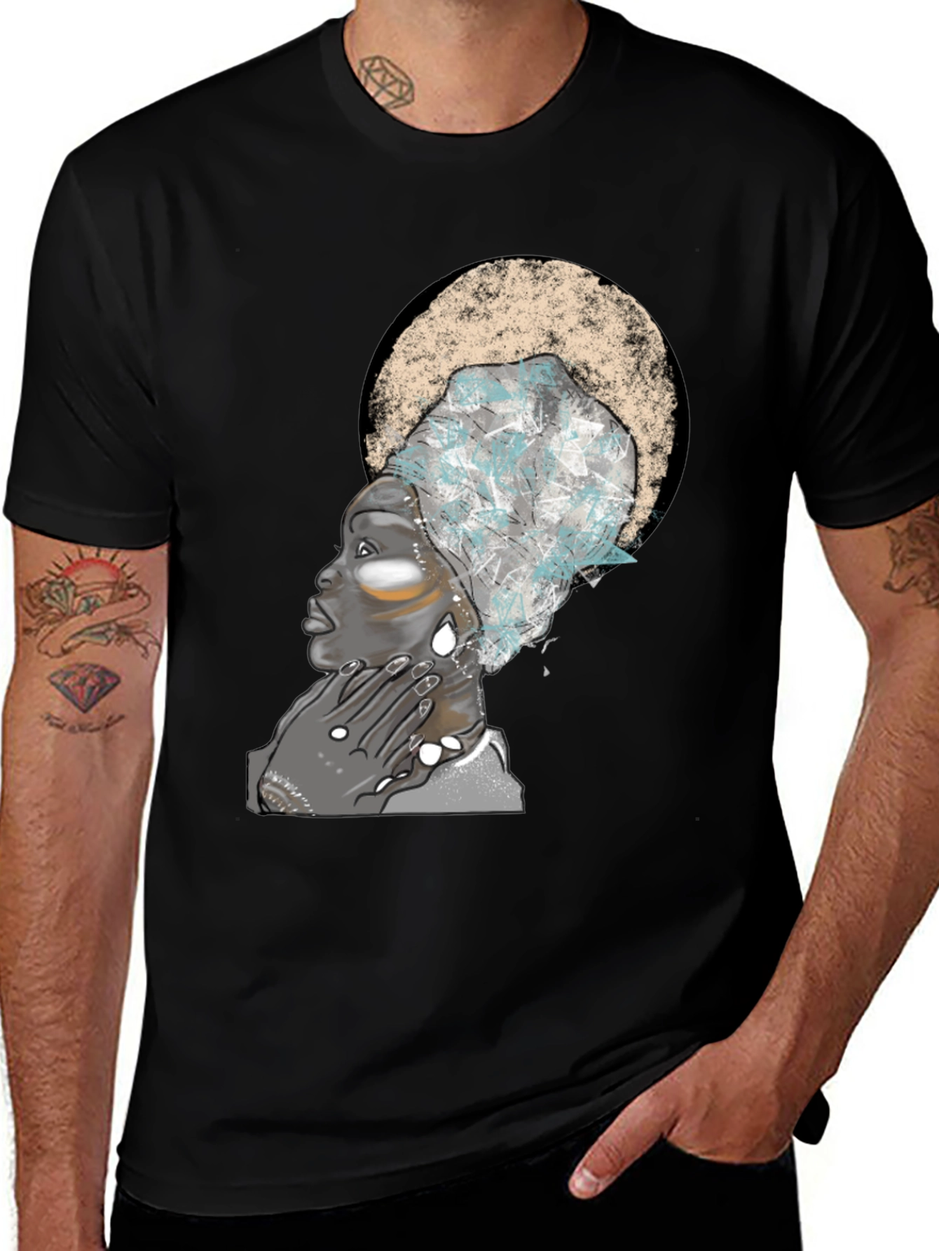 Black T-Shirt - African Queen Graphic Tee