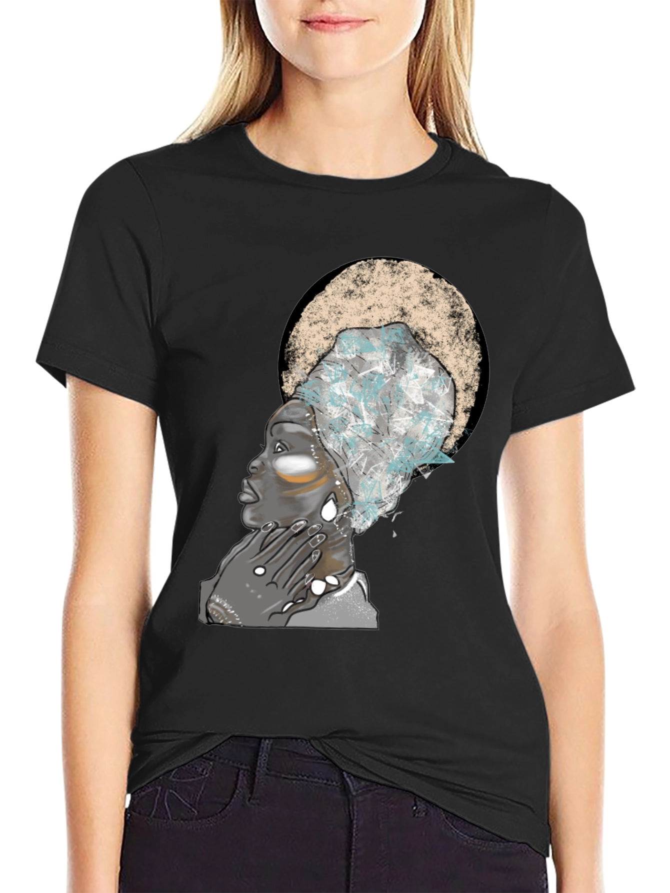 Black T-Shirt - African Queen Graphic Tee
