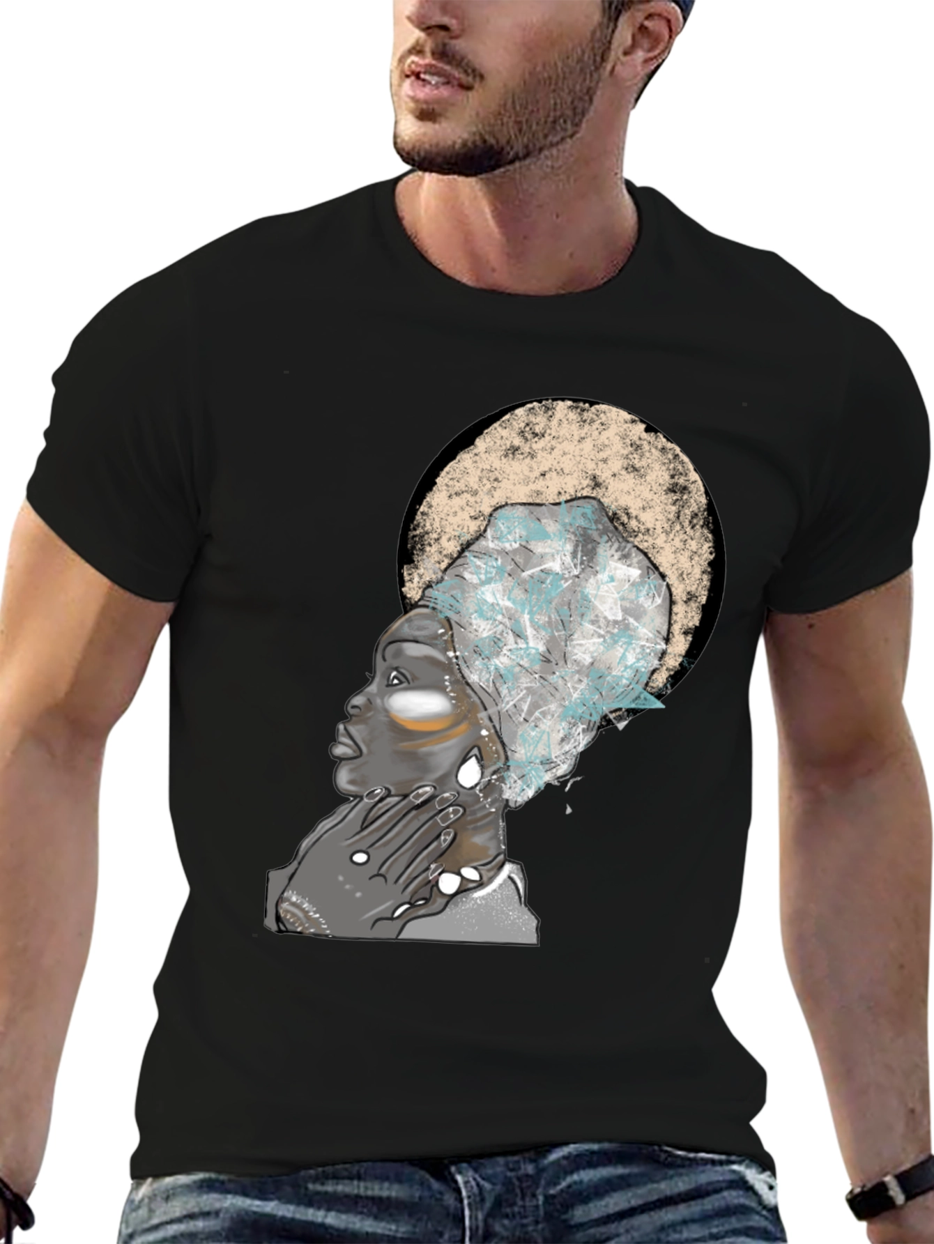 Black T-Shirt - African Queen Graphic Tee