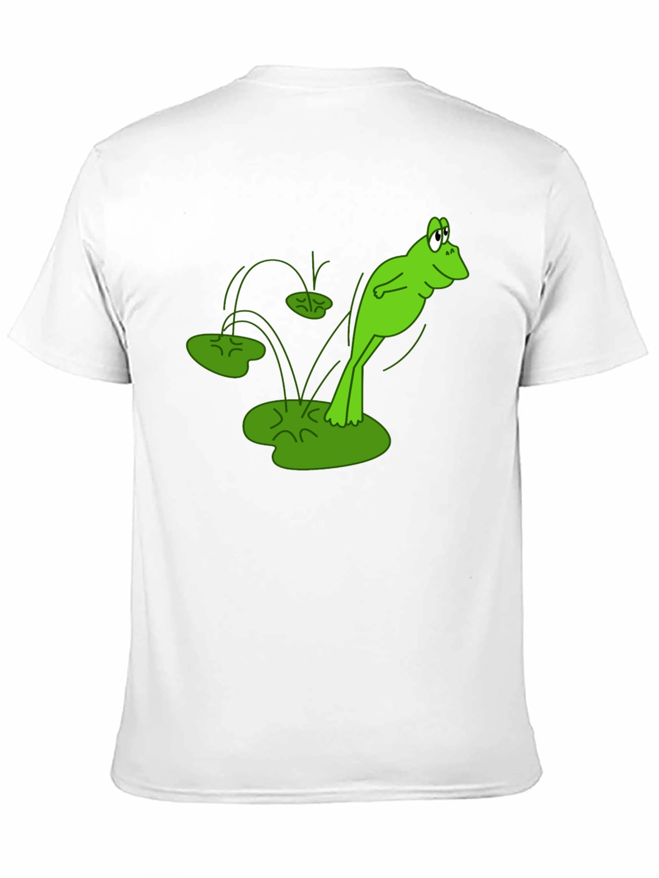 Frog Jumping Lily Pads Graphic Tee - Black