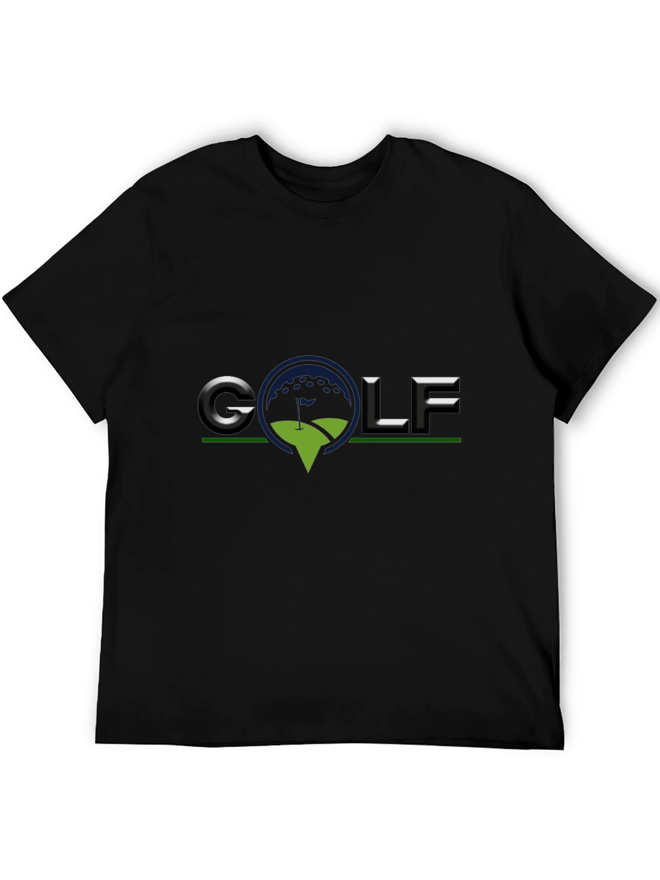 Golf Logo Black T-Shirt - Sporty Casual Tee