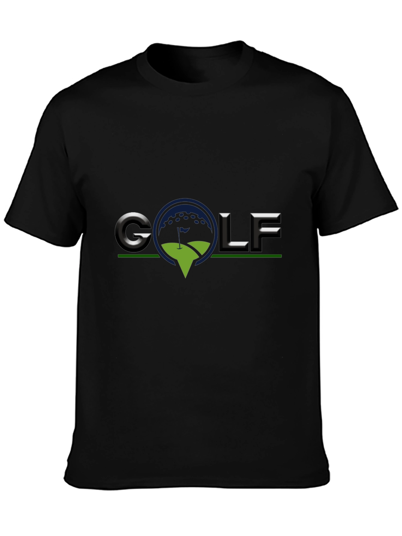 Golf Logo Black T-Shirt - Sporty Casual Tee