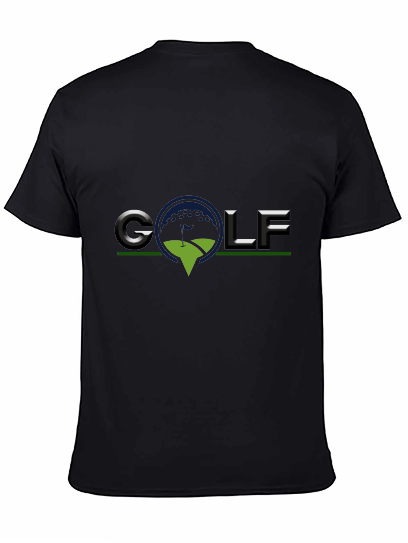 Golf Logo Black T-Shirt - Sporty Casual Tee